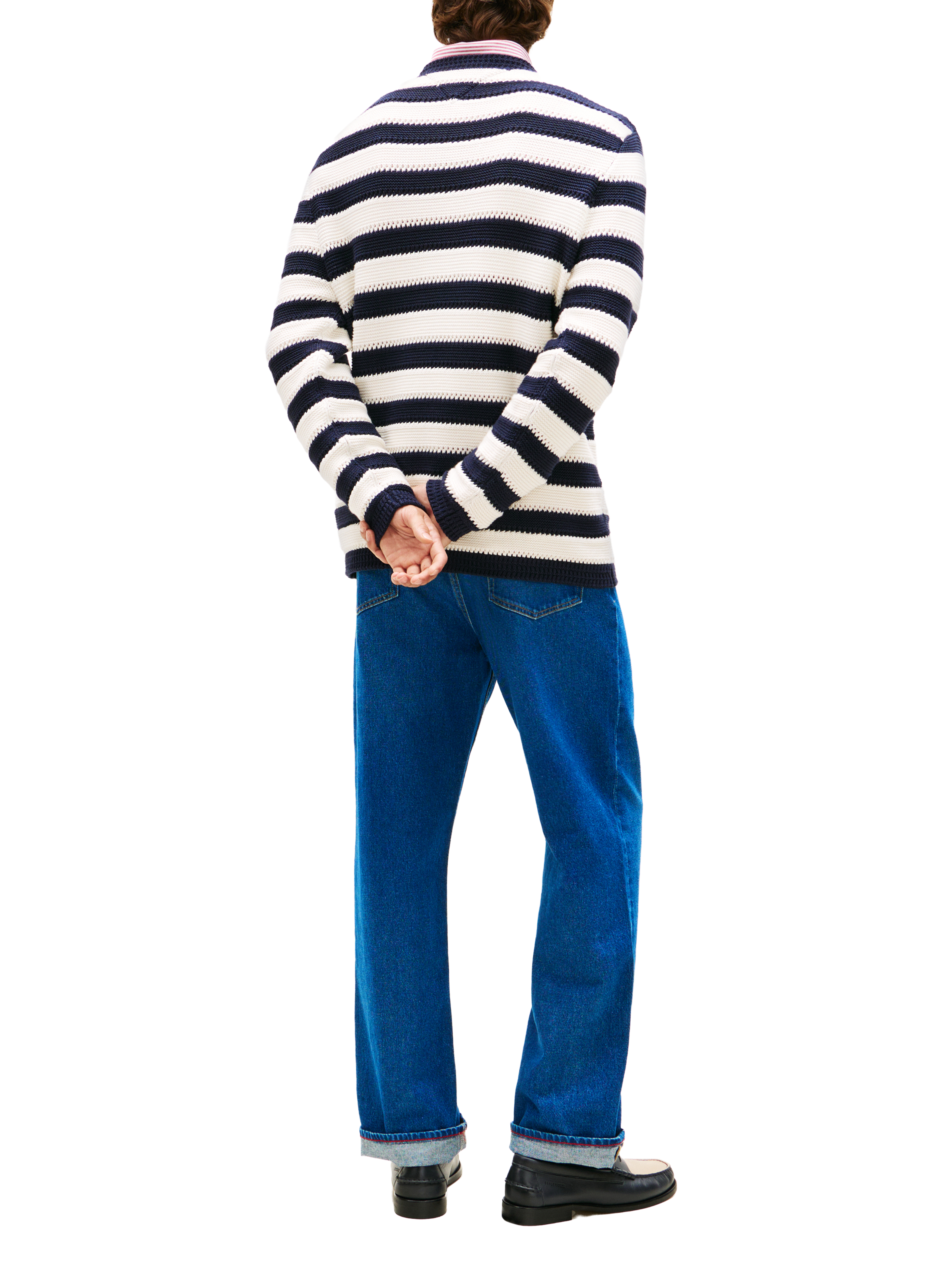 Straight Striped Cotton Sweater TOMMY HILFIGER Blue