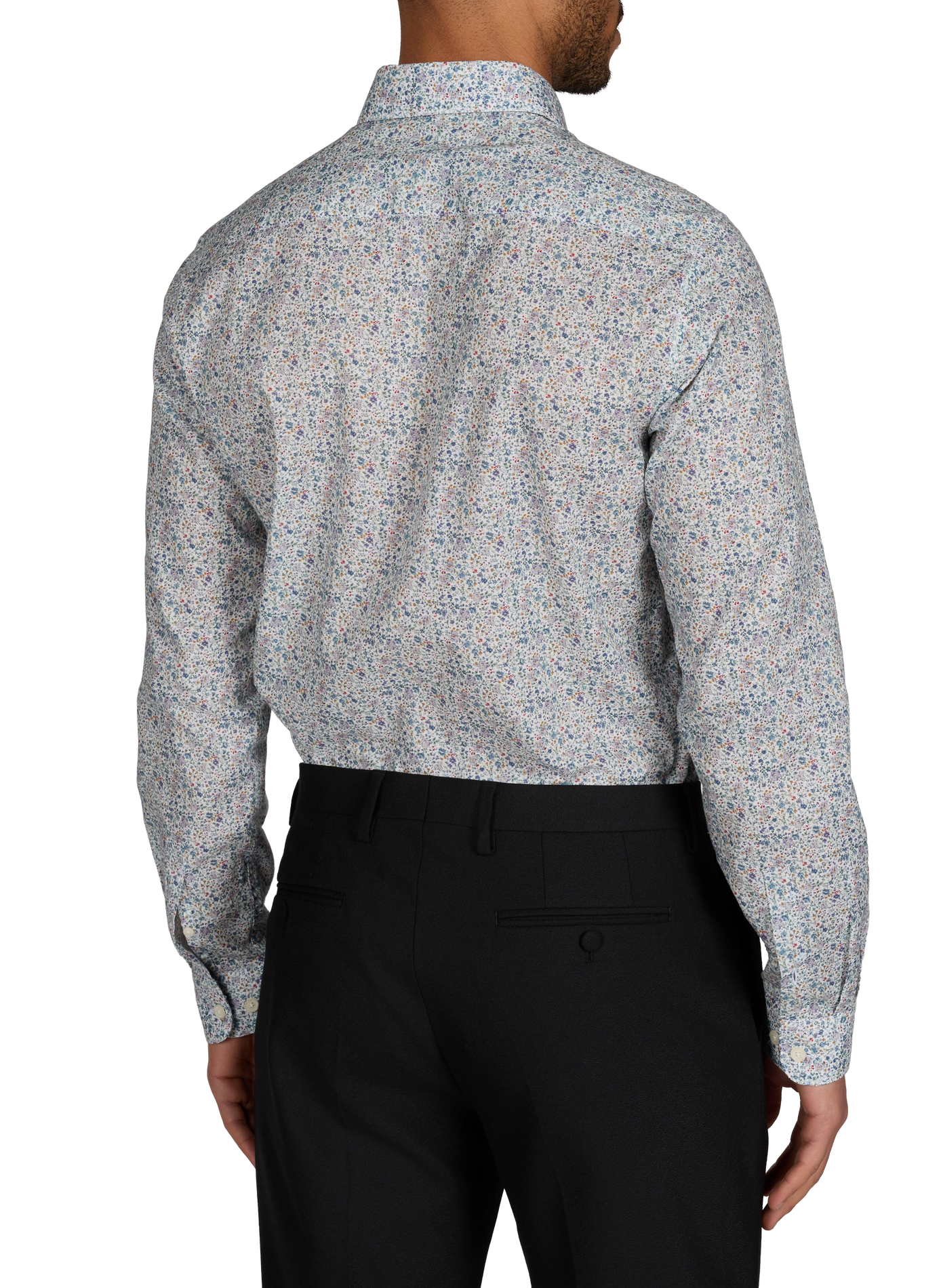 Slim fit shirt with pattern in cotton AU PRINTEMPS PARIS Blue