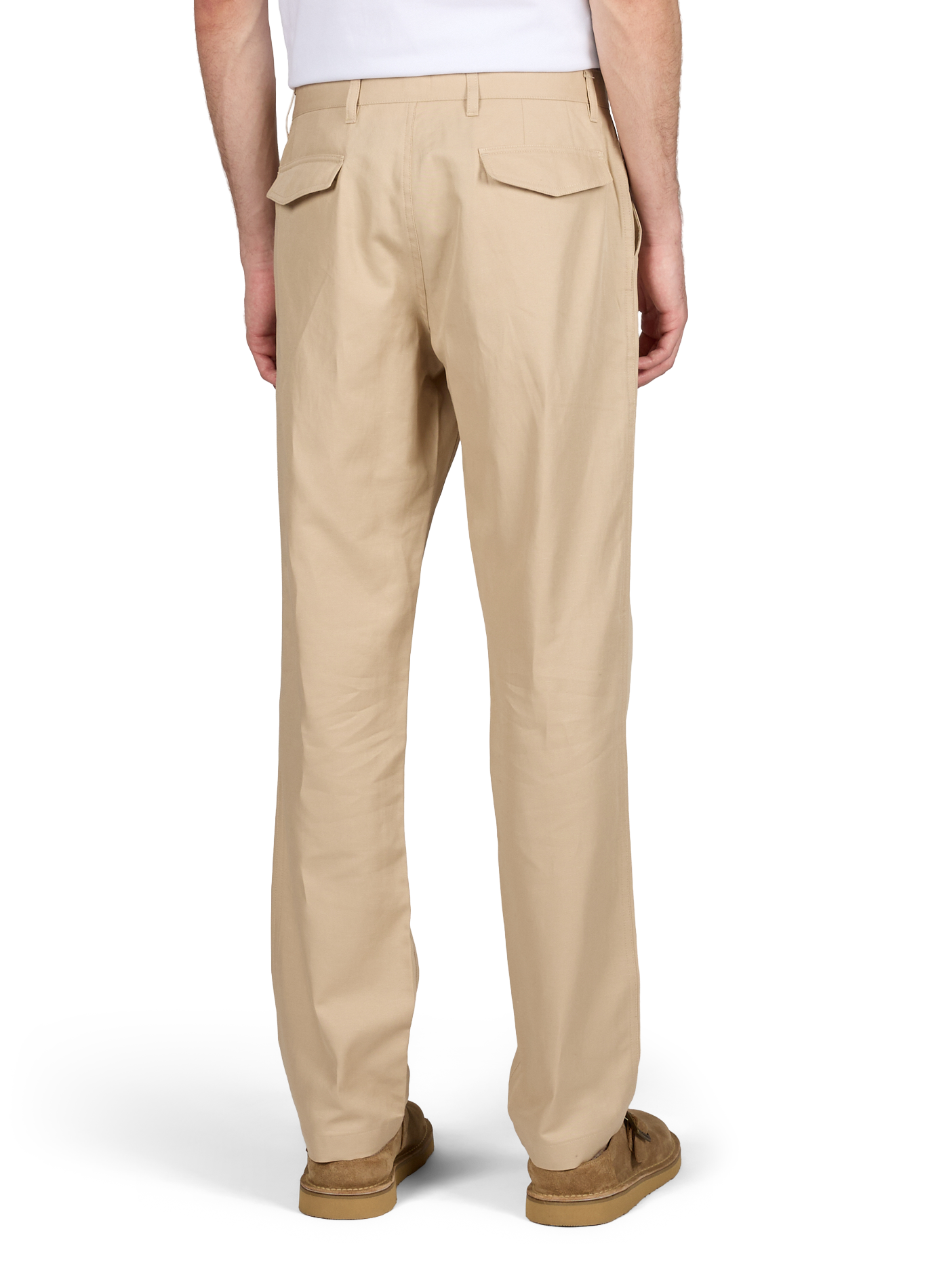 Pantalon Tapered fit en coton et lin PAUL SMITH Beige