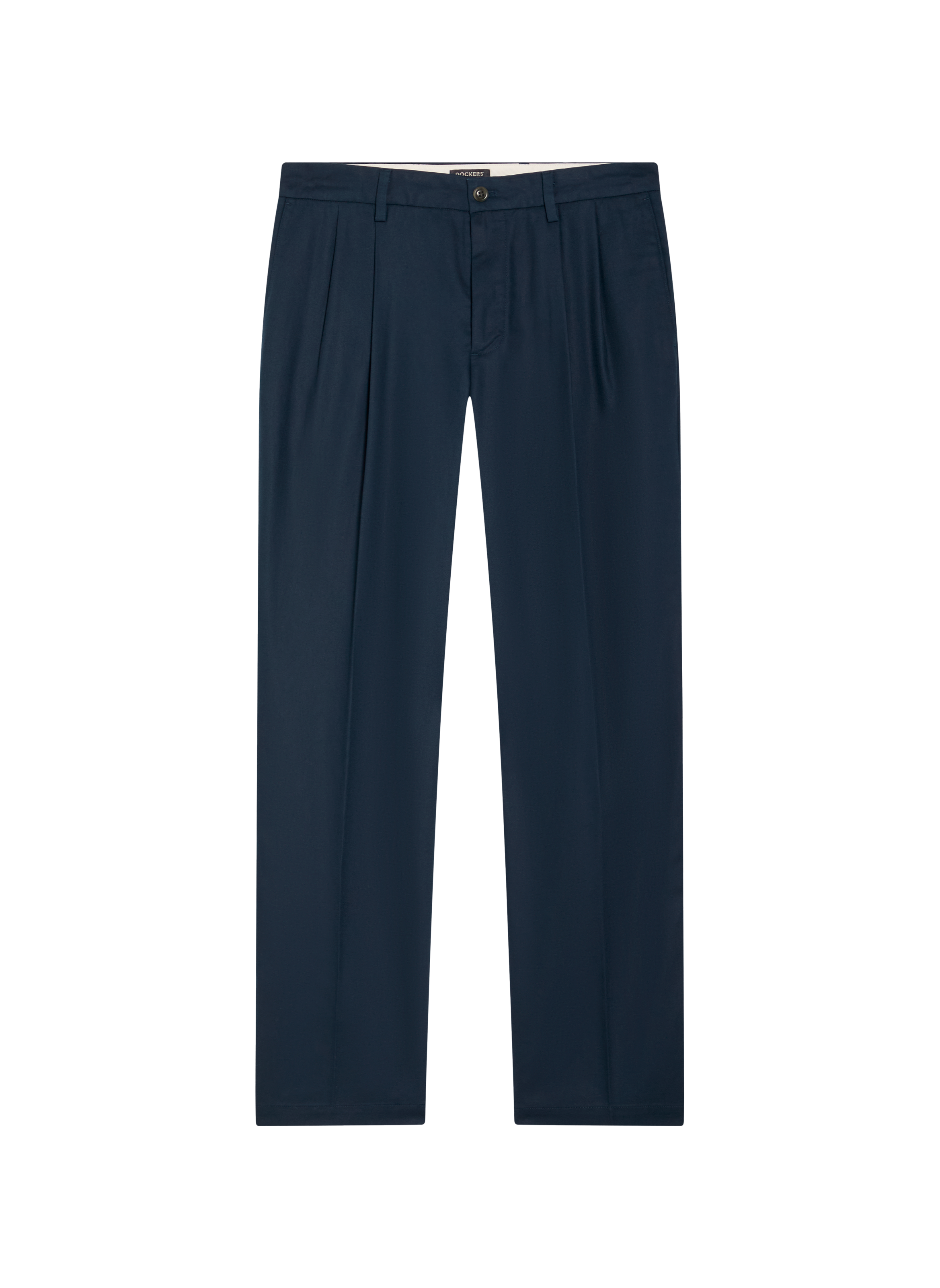 Straight cotton and linen trousers DOCKERS Blue