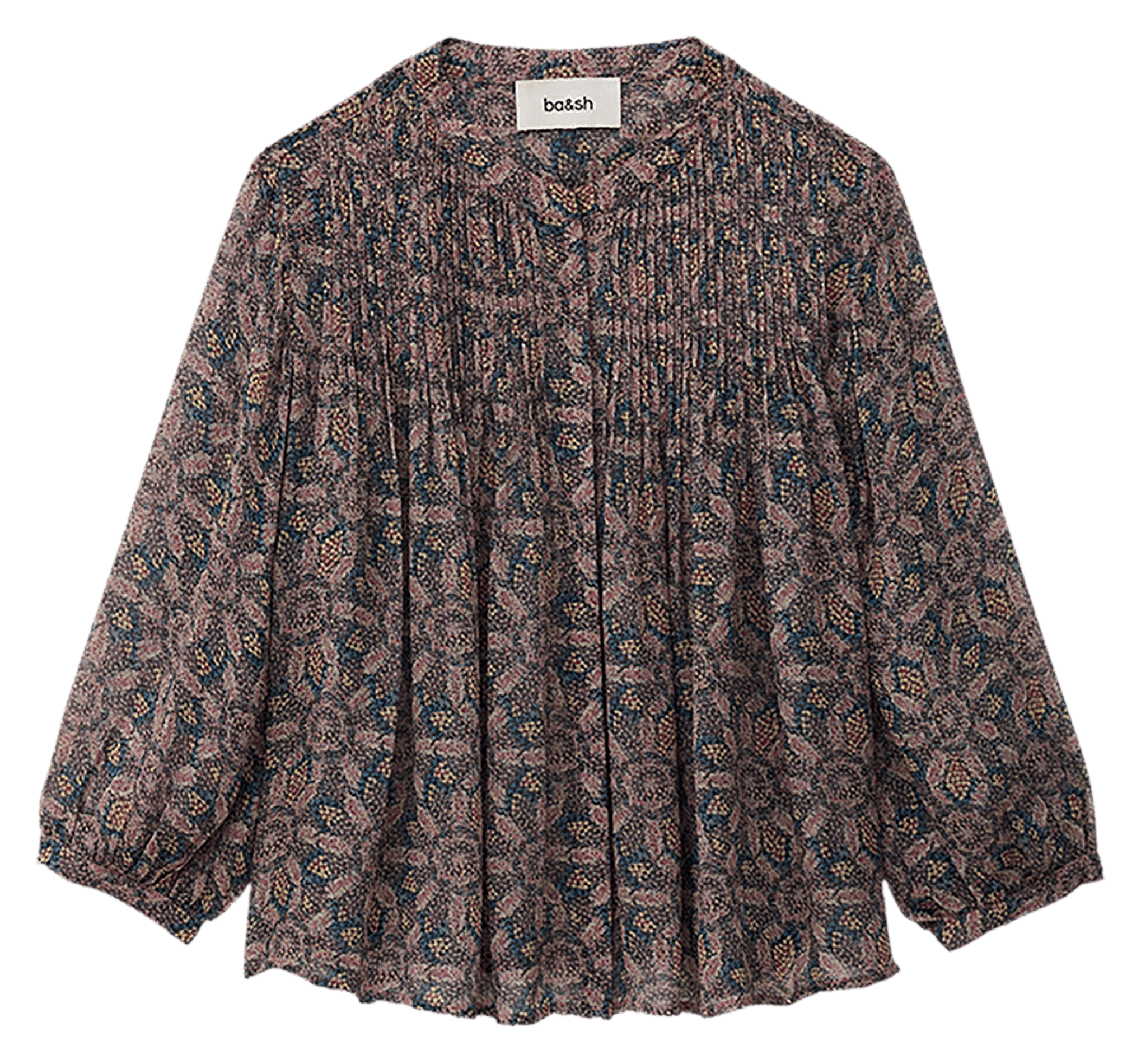 Blouse imprimée col tunisien tazio BA&SH Bleu