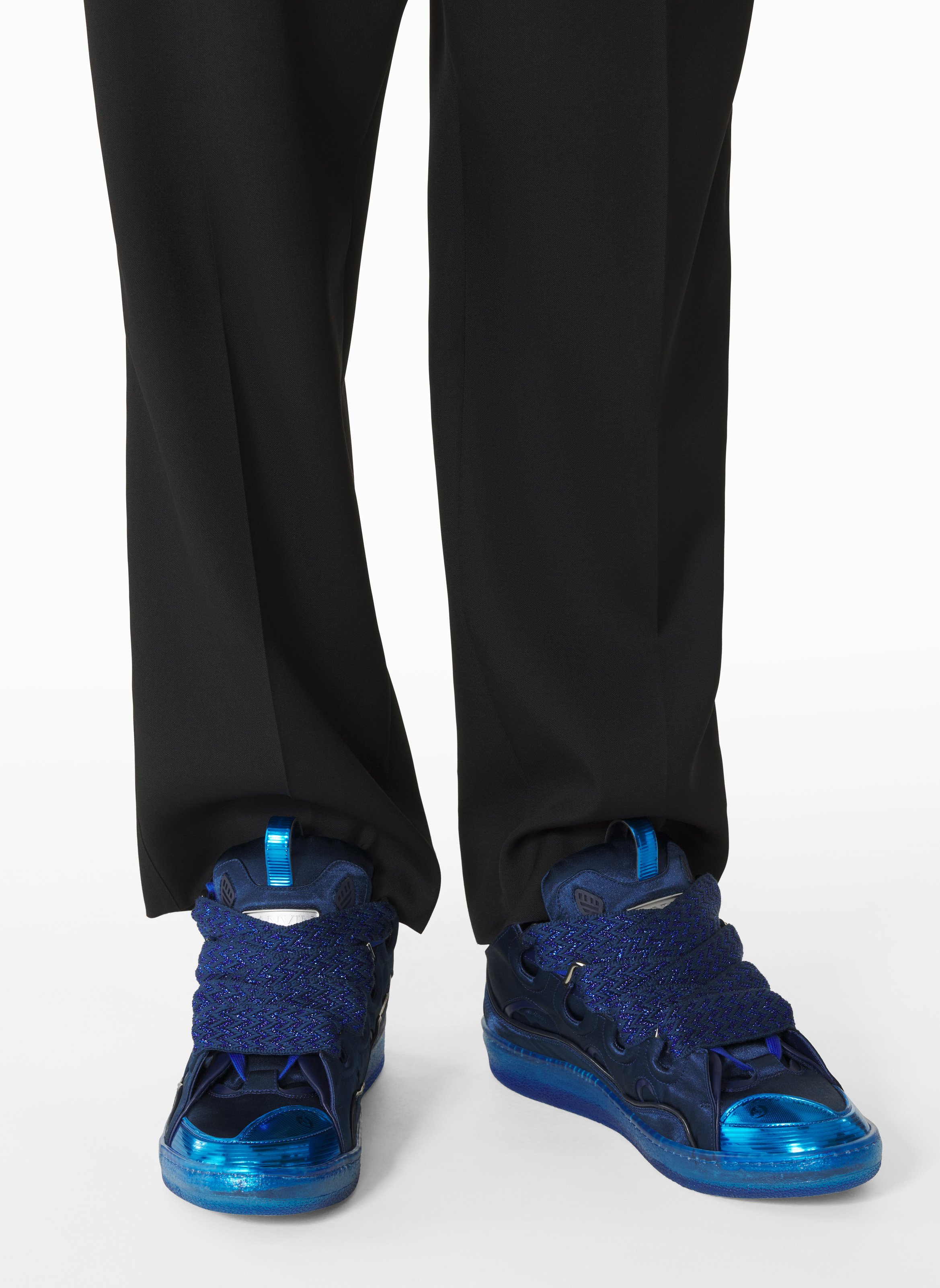Sneakers curb en satin LANVIN Bleu