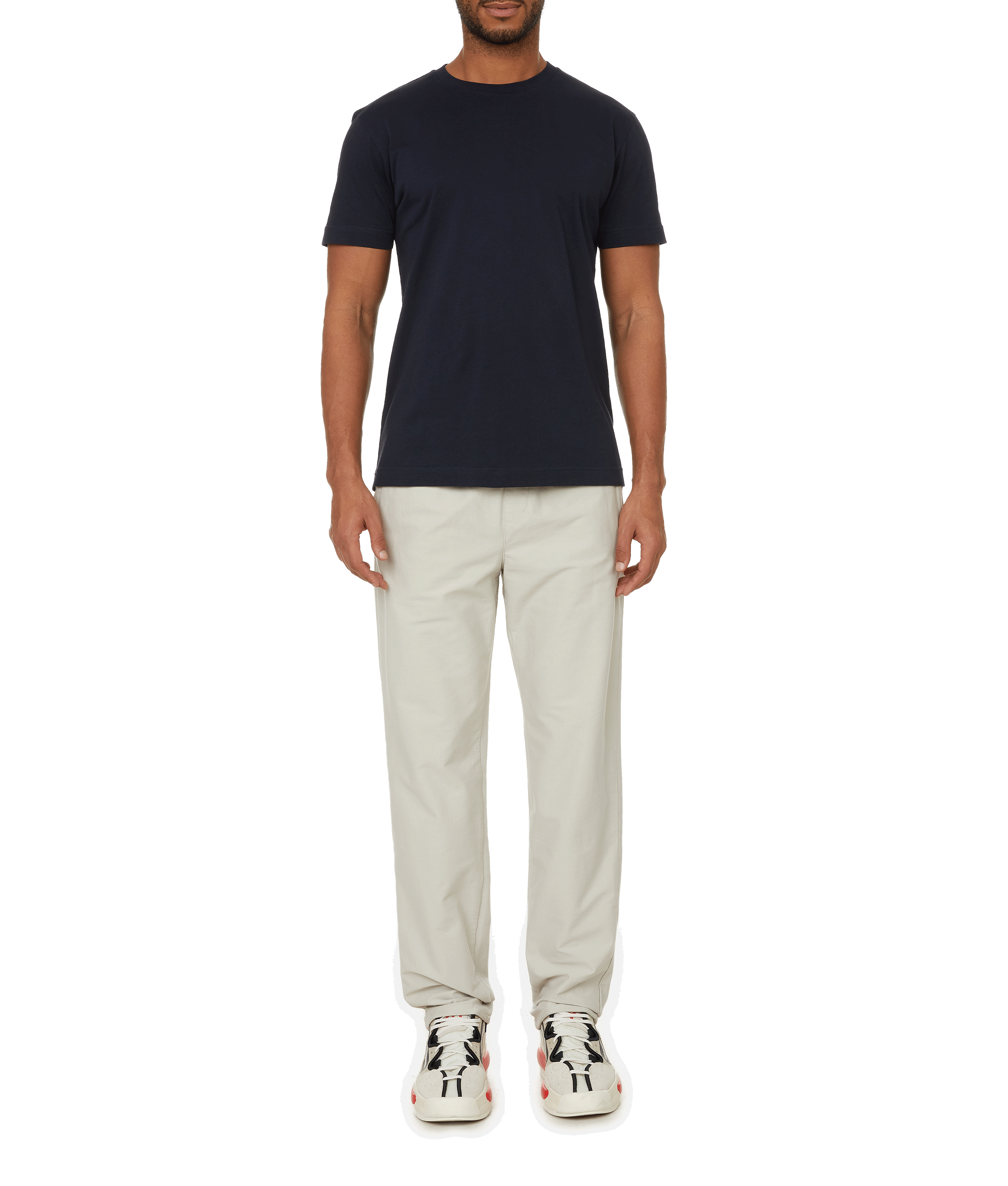 T-shirt col rond en coton organique Bleu