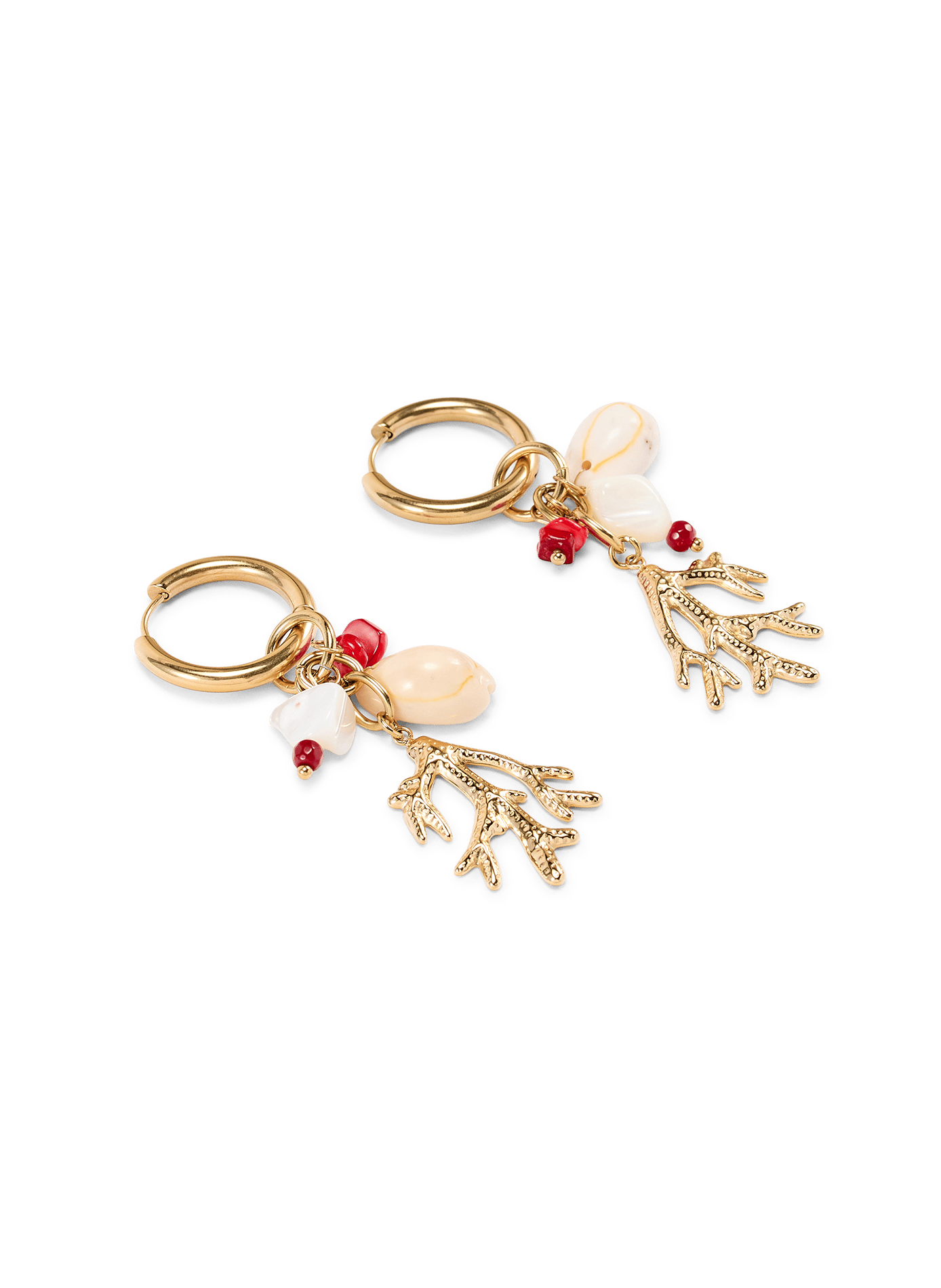 Boucles d'oreilles créoles à breloques AU PRINTEMPS PARIS Doré