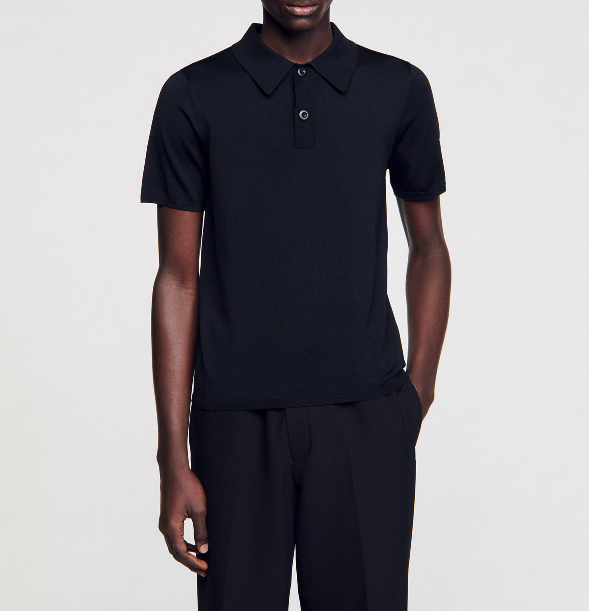 Polo regular fit SANDRO Noir