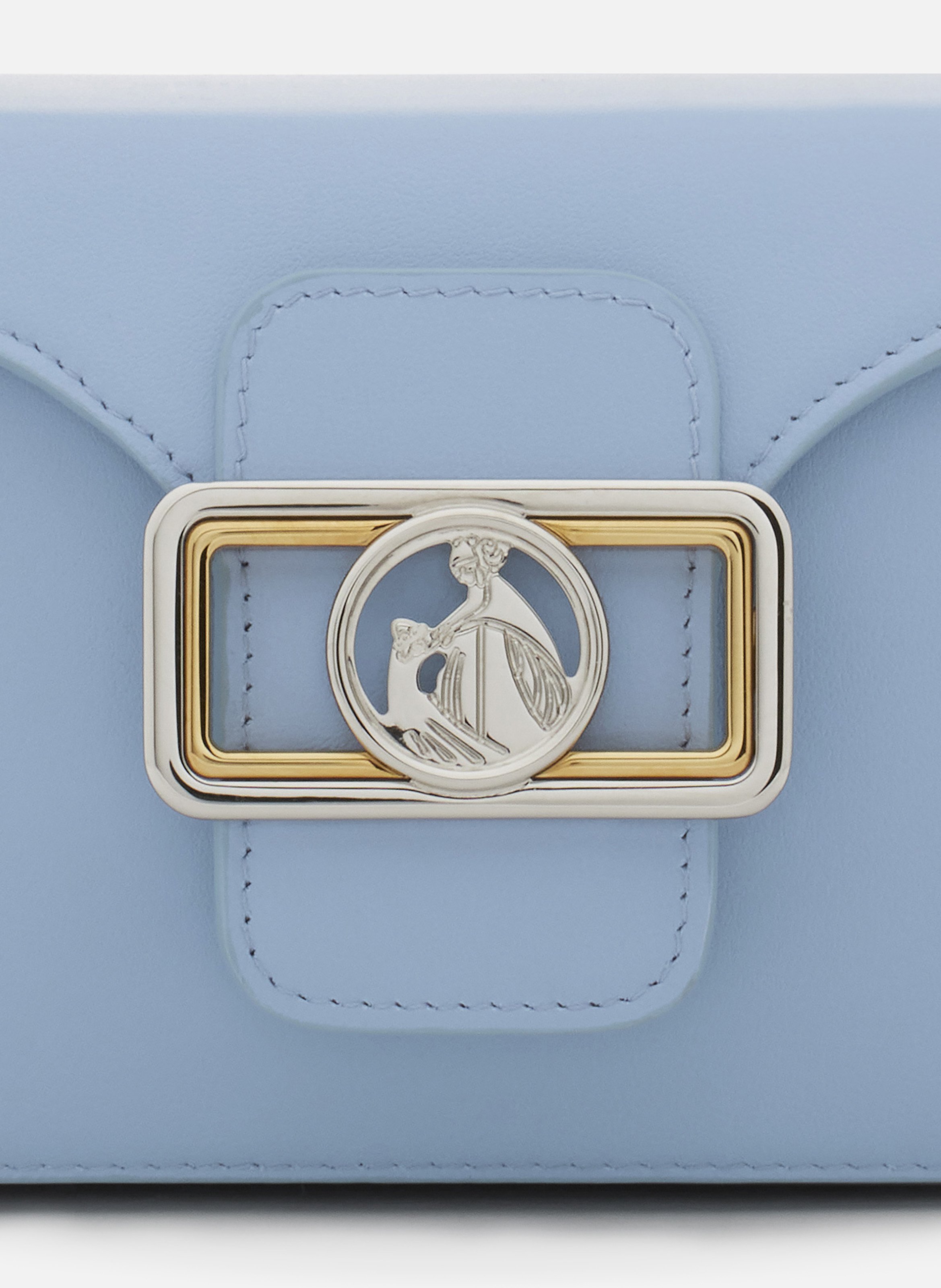 Sac pencil cat nano en cuir et strass LANVIN Bleu