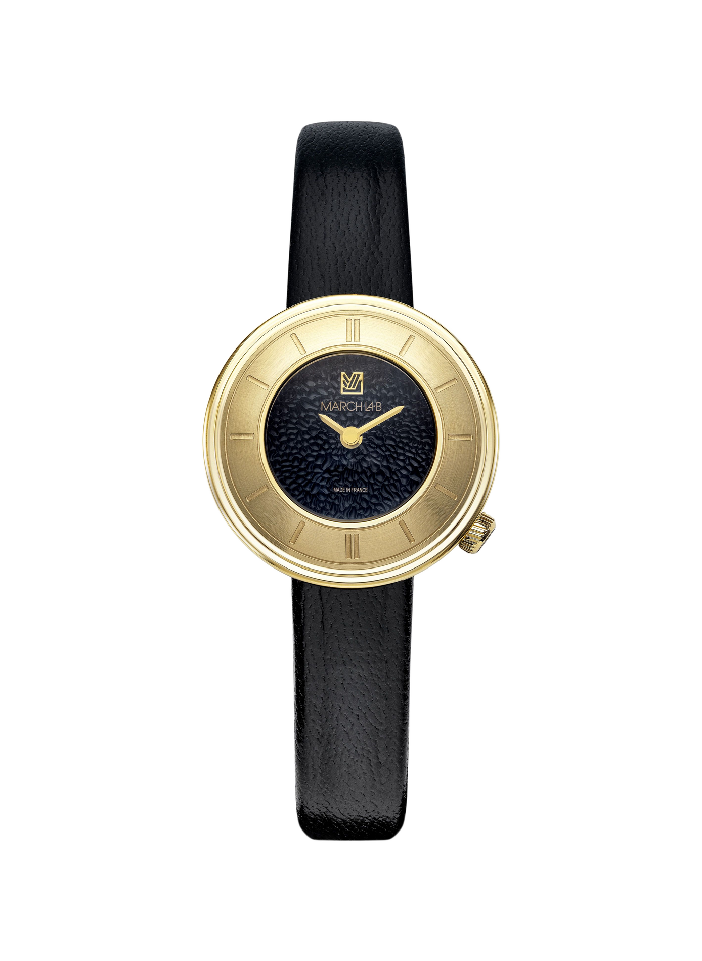 Montre quartz Lady Volante en cuir de chevreau MARCH LA.B Noir