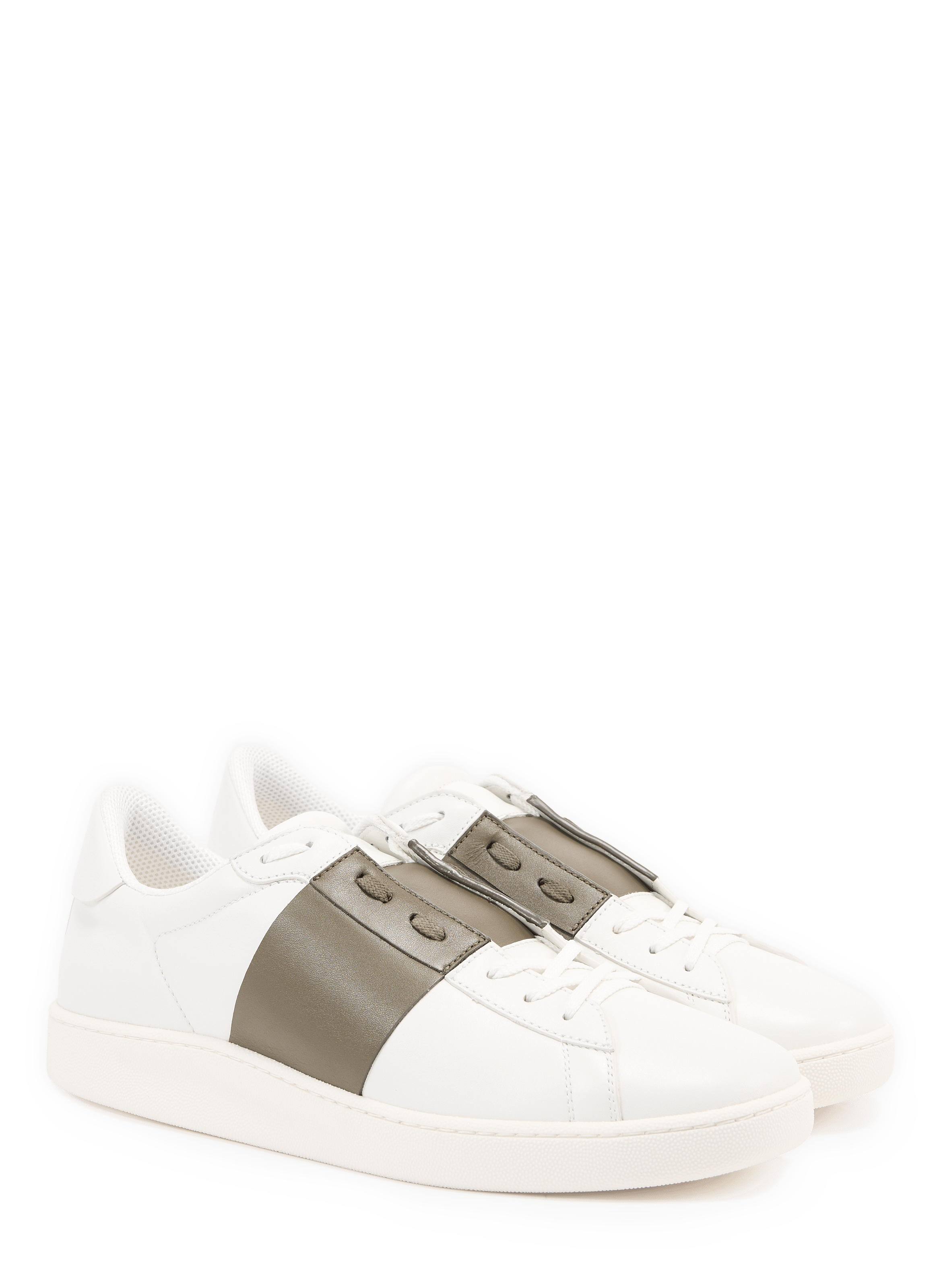 Leather low-top sneakers VALENTINO White