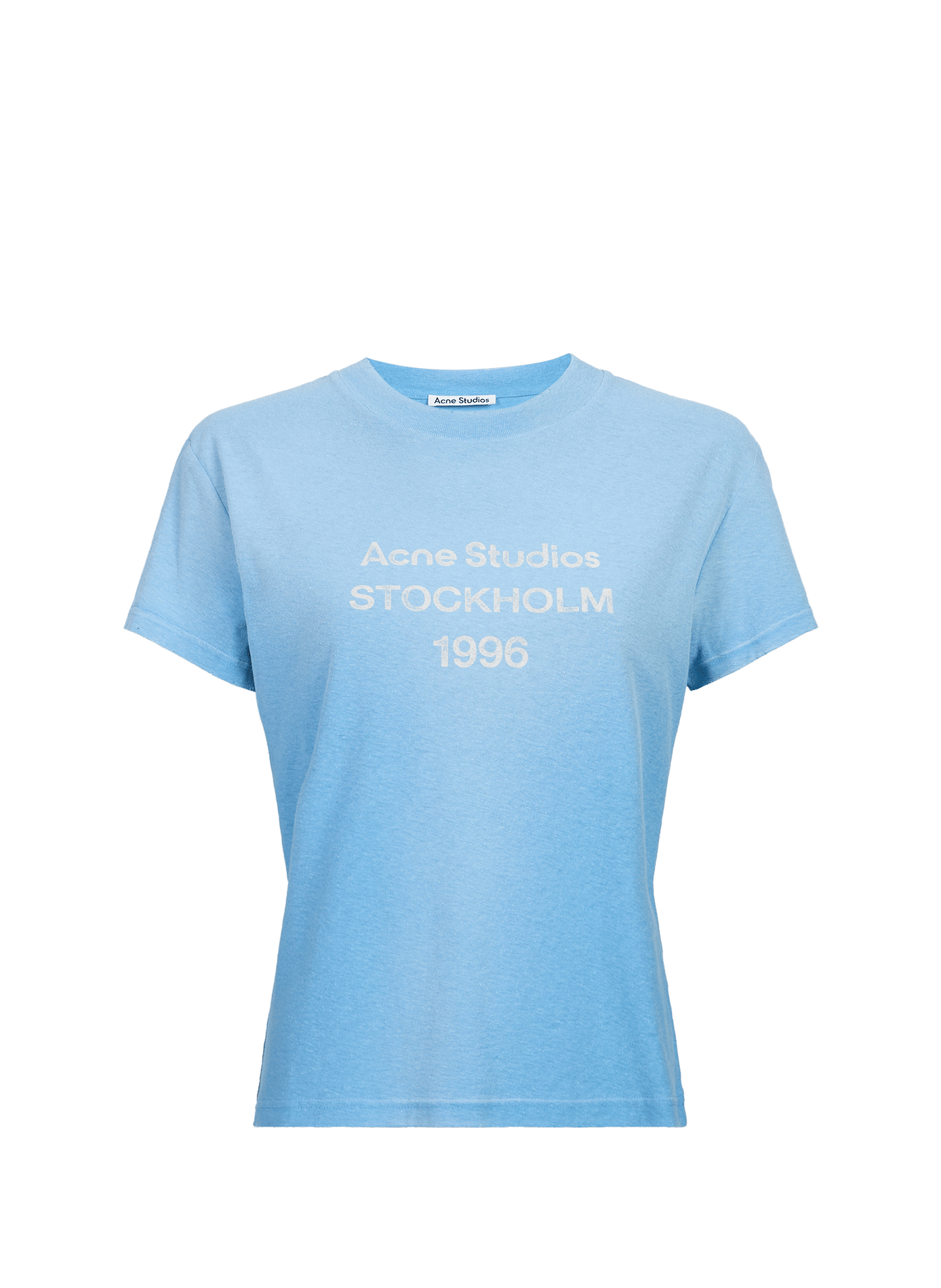 Round neck T-shirt with logo in blended cotton ACNE STUDIOS Blue