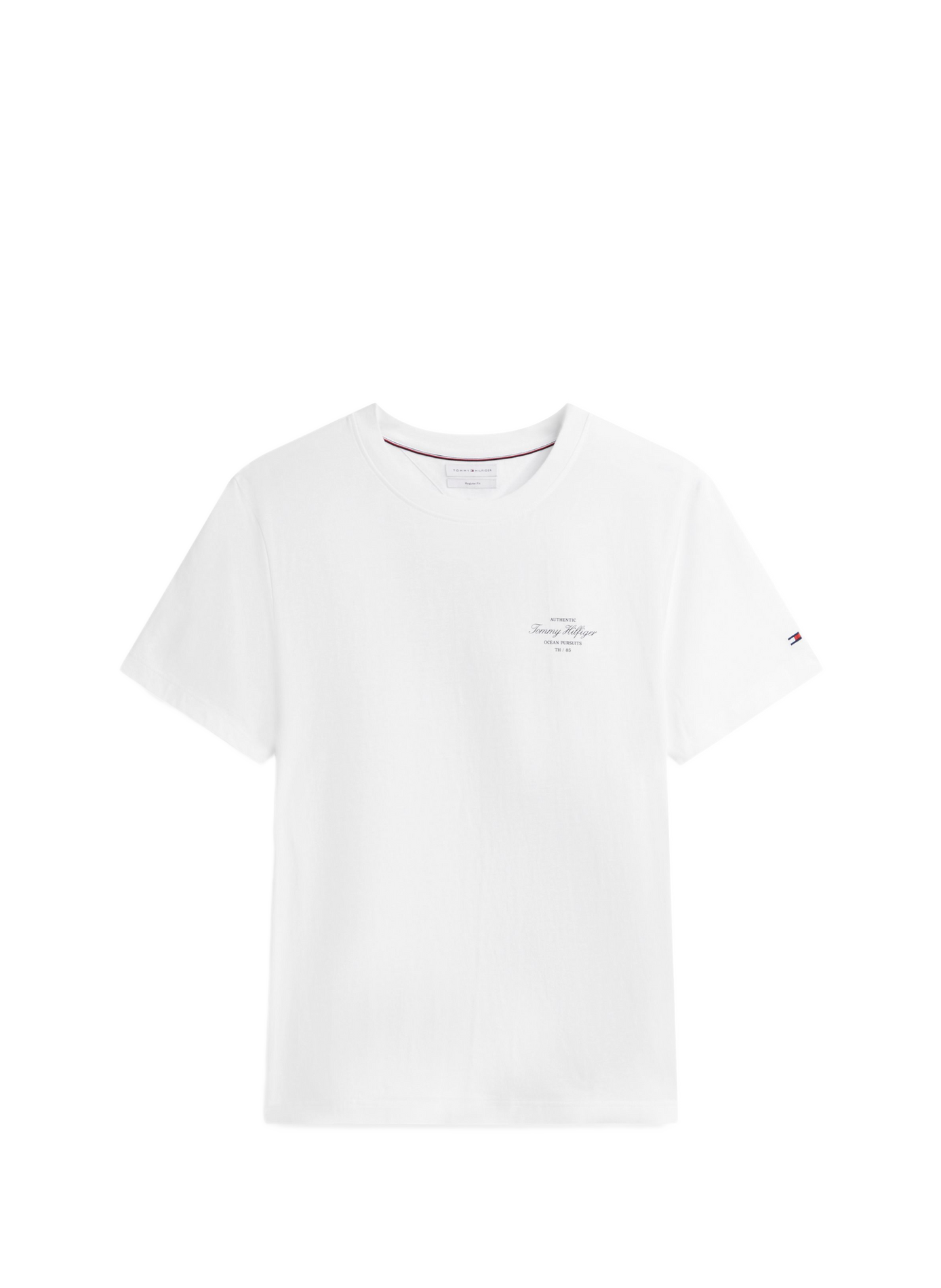 T-shirt droit imprimé en coton TOMMY HILFIGER Blanc