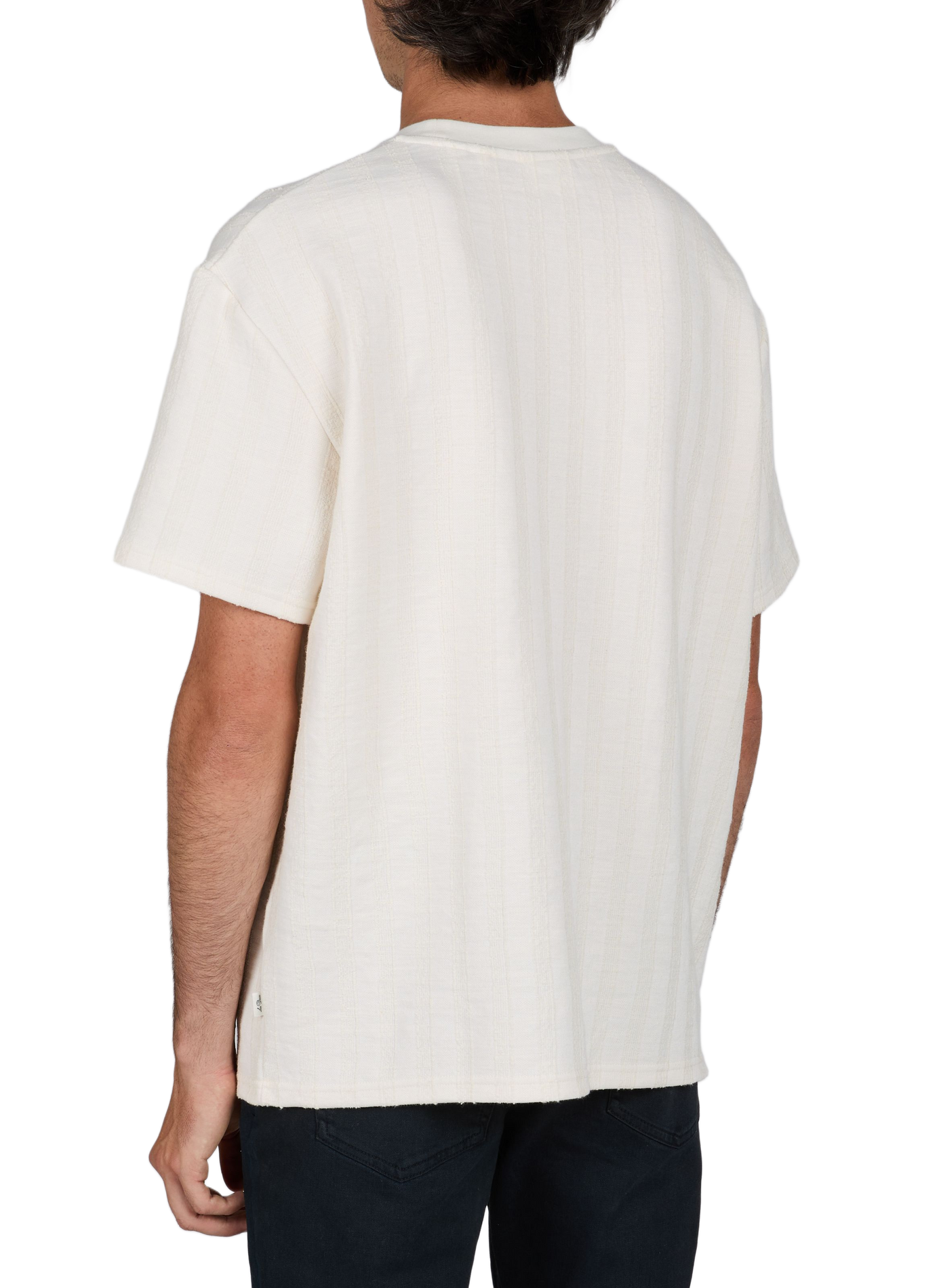 Straight T-shirt with jacquard stripes LES DEUX White