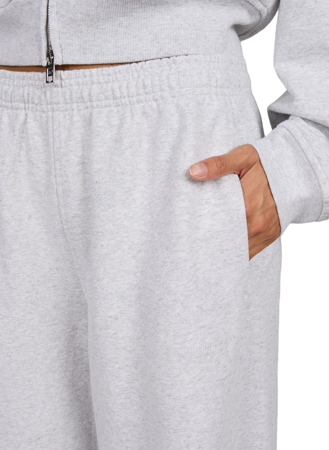 Large jogging pants with rhinestones ALEXANDER WANG Grey
