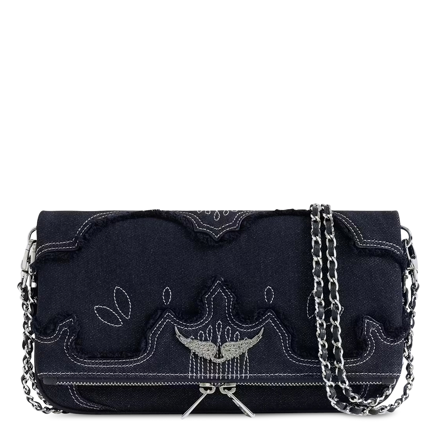 Sac bandoulière en coton mélangé rock ZADIG&VOLTAIRE Bleu