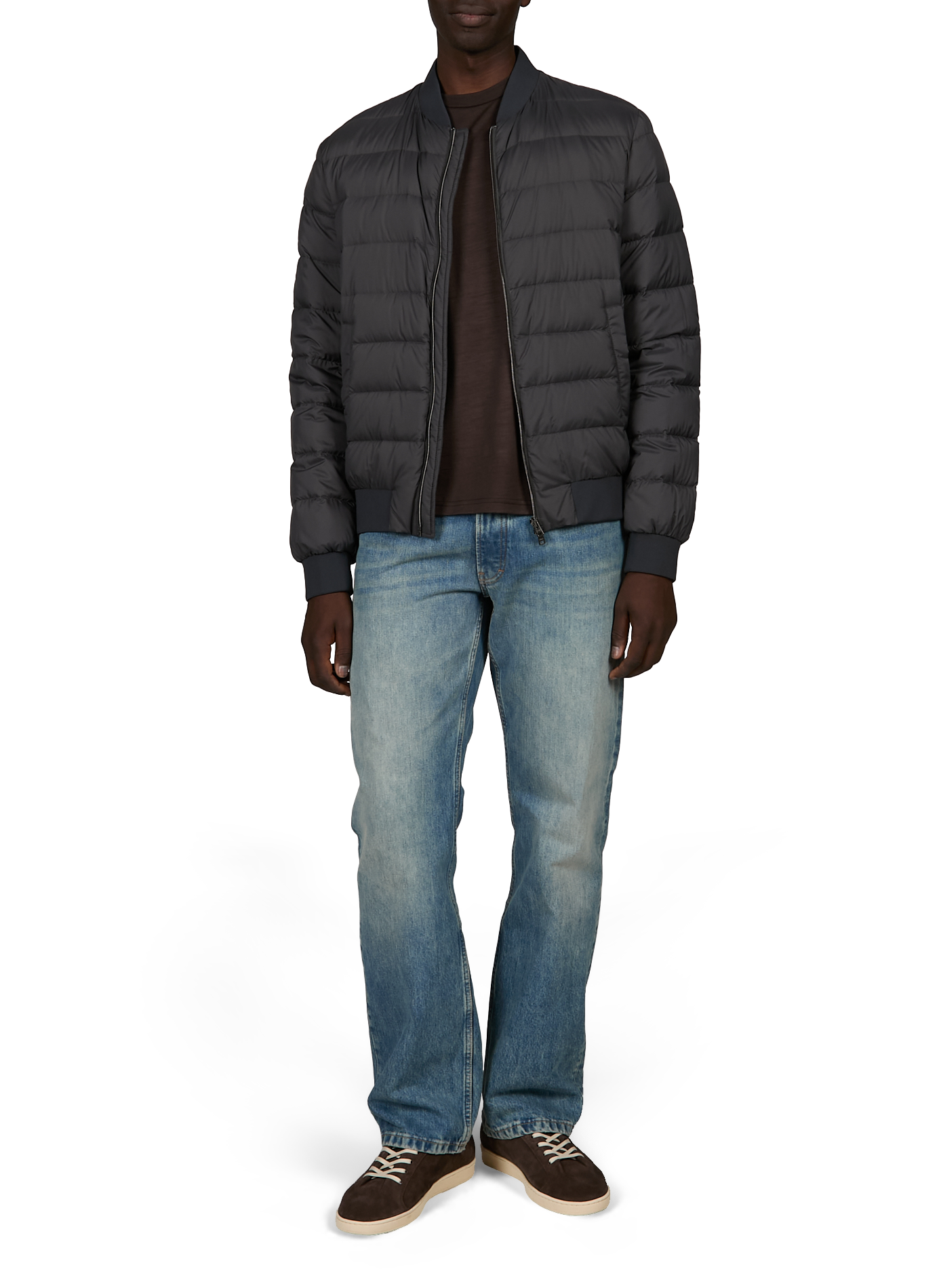 Quilted water-repellent Aviator Bomber HERNO Grey