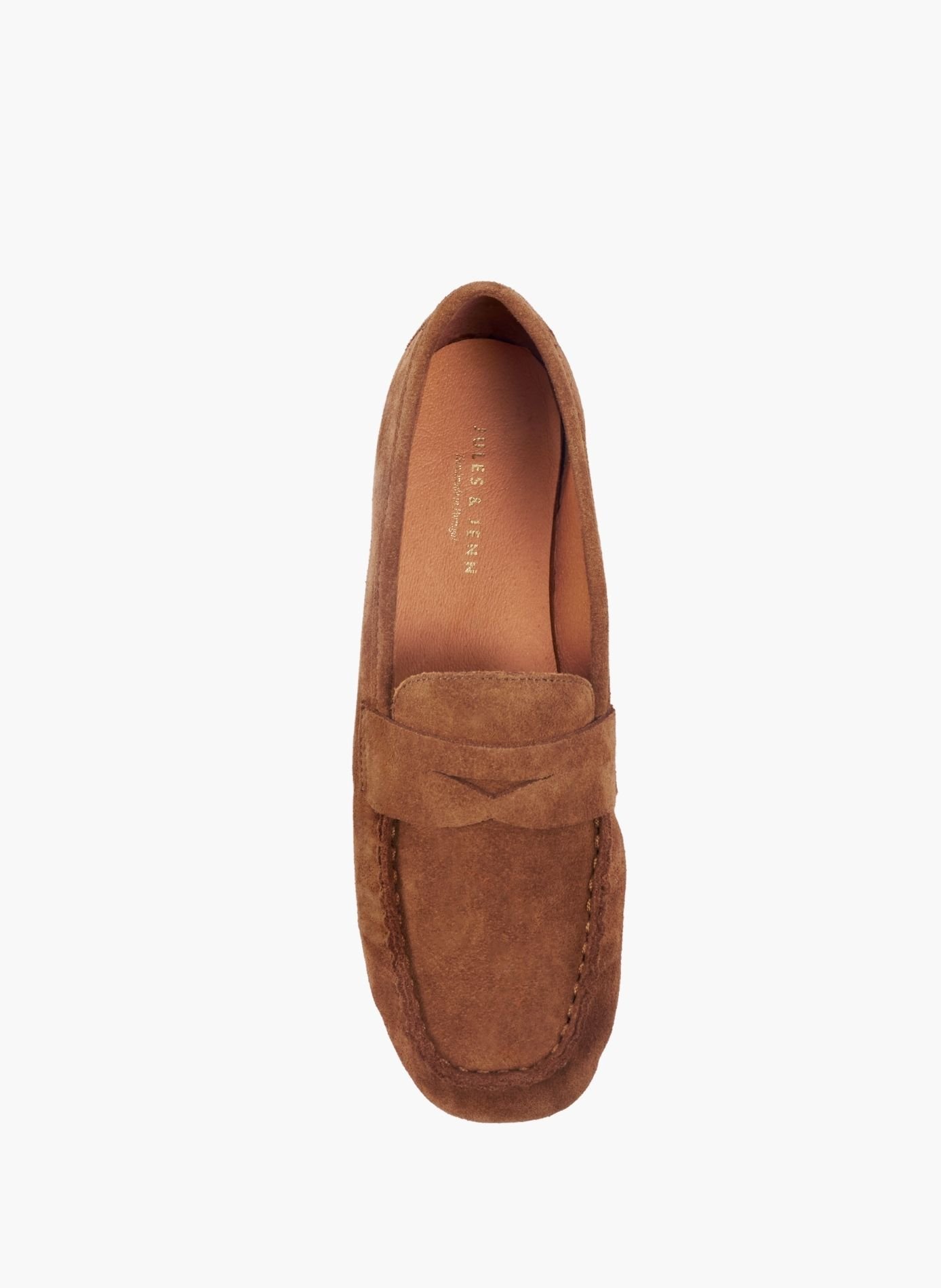 Mocassins plissés thaïs cuir daim JULES & JENN Marron