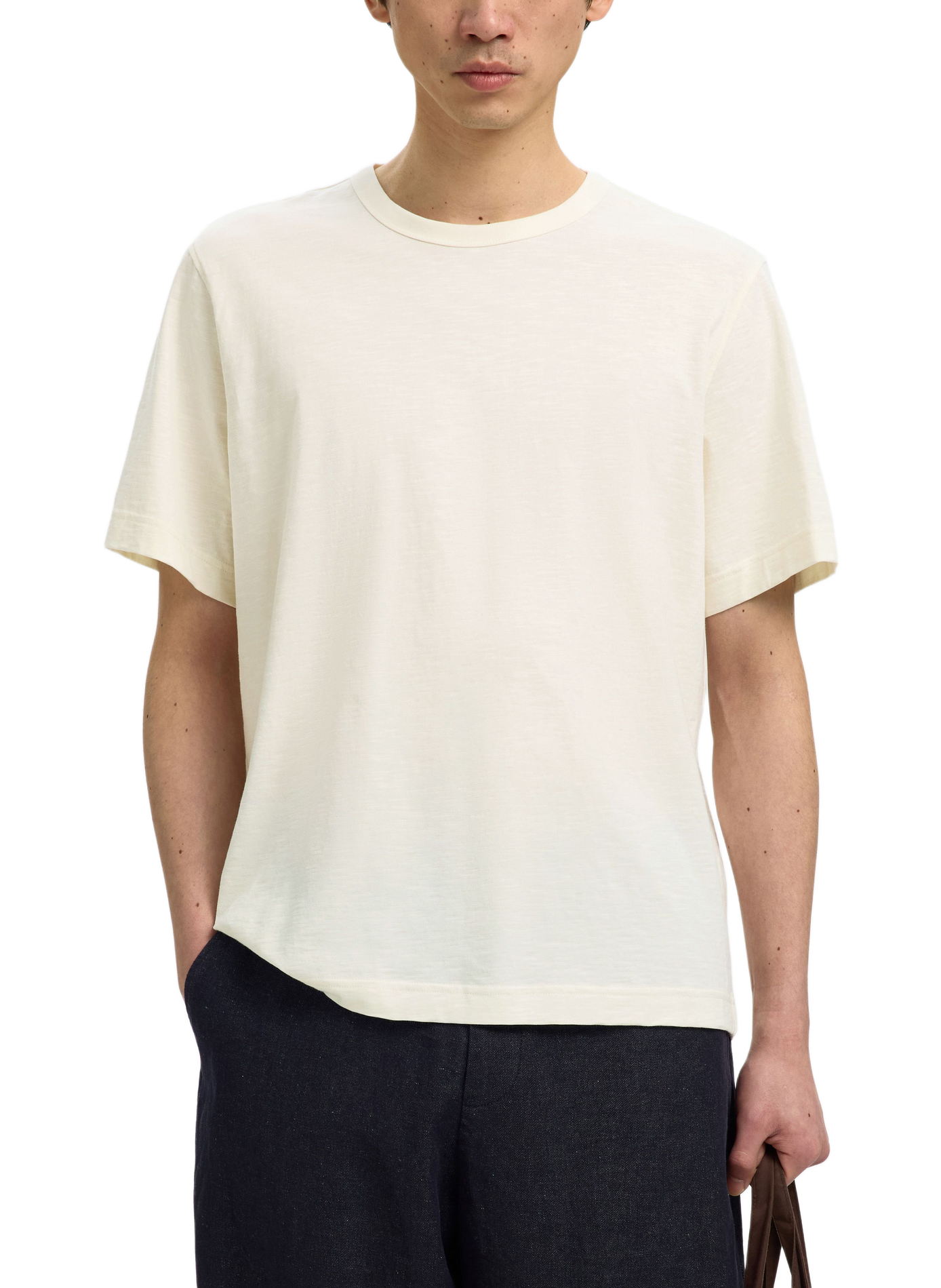 Oversized T-shirt van katoen SELECTED Beige