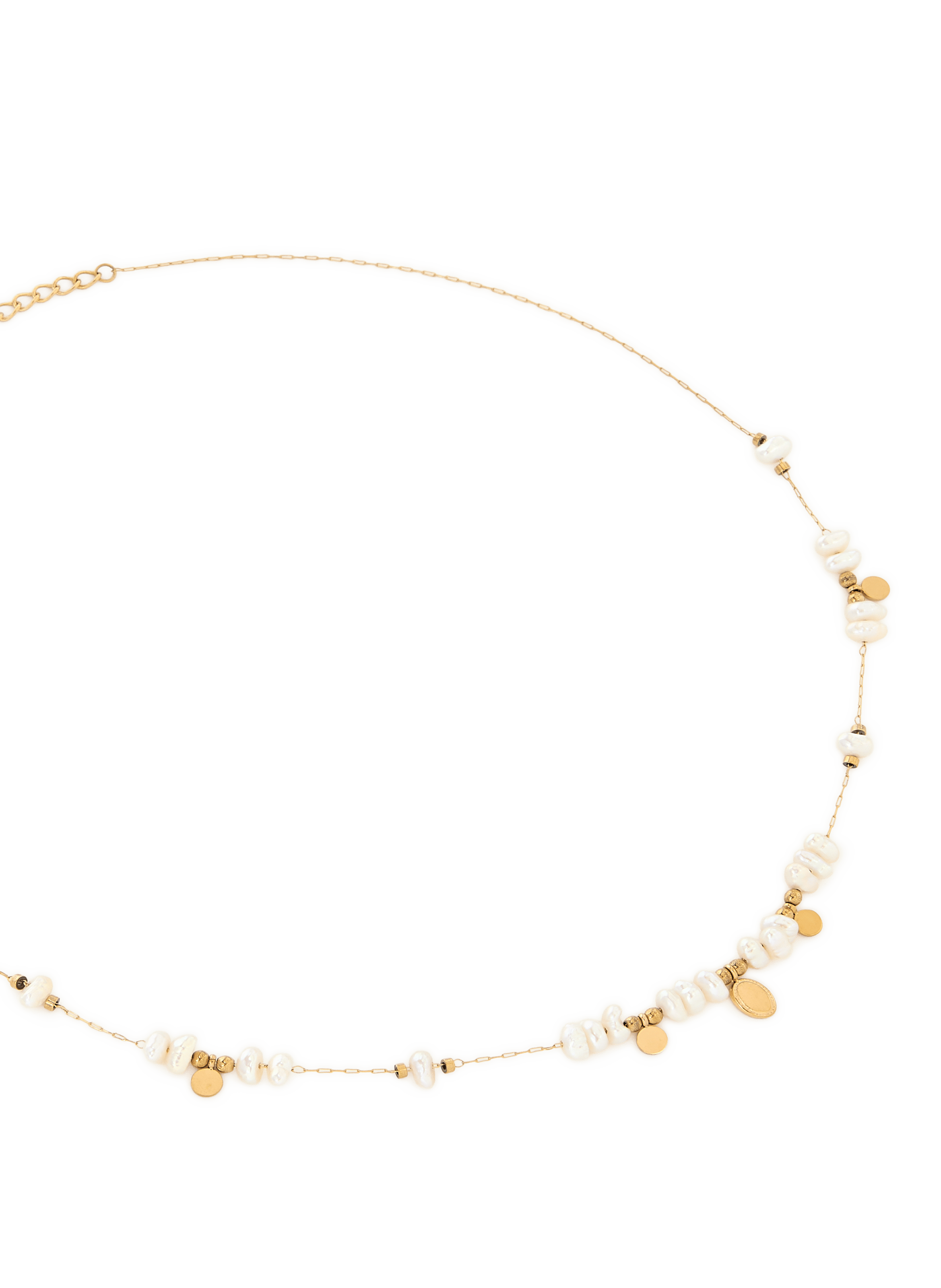 Collier en acier avec perles AU PRINTEMPS PARIS Beige