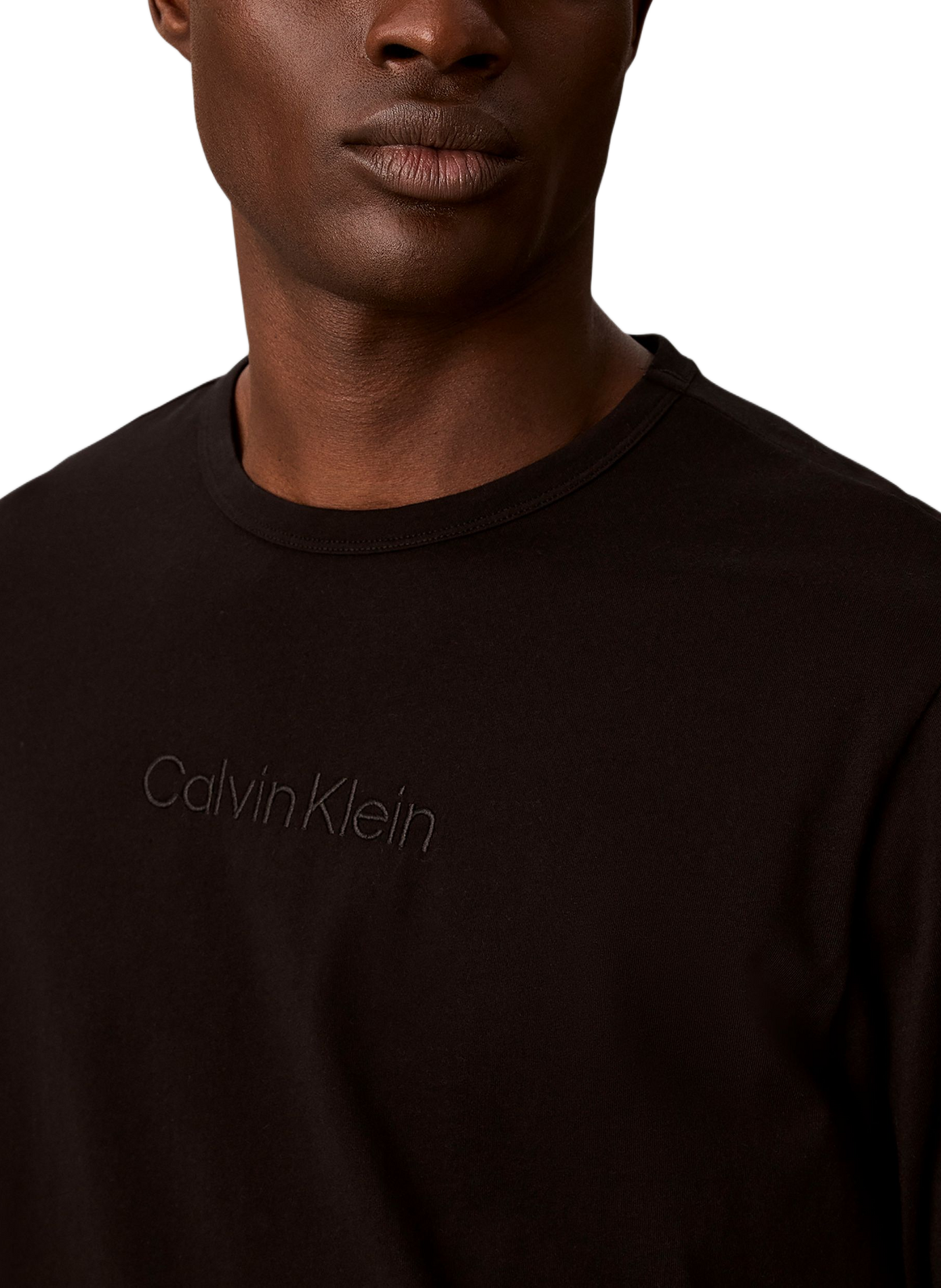 Pyjama-T-Shirt mit Baumwoll-Logo. CALVIN KLEIN Schwarz