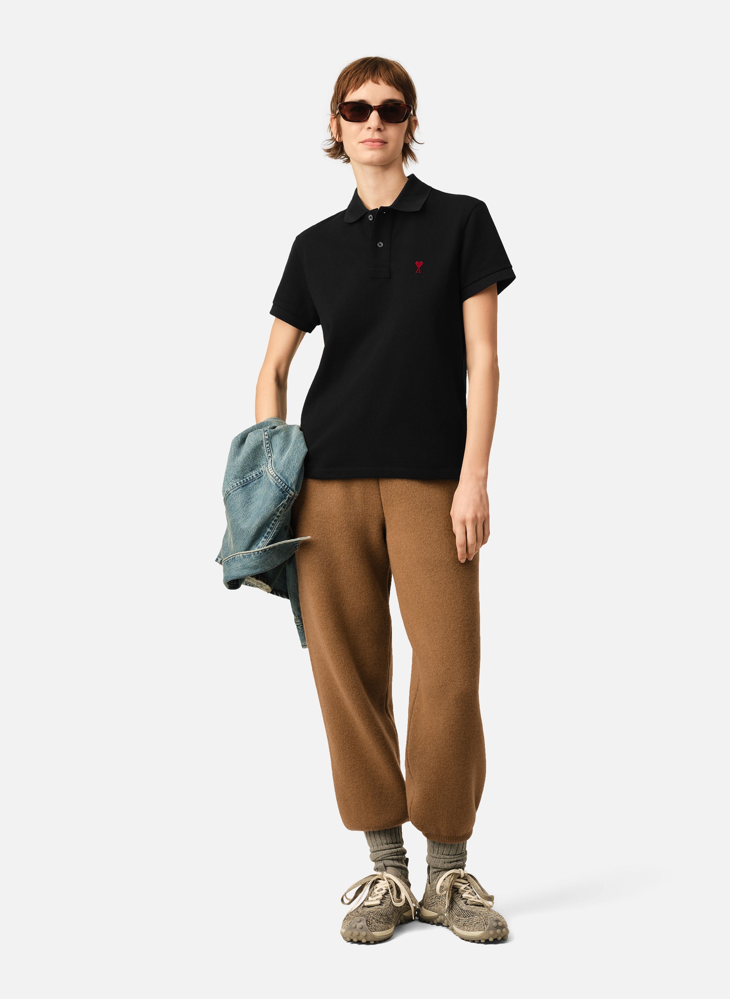 Polo ami de coeur unisexe AMI PARIS Noir