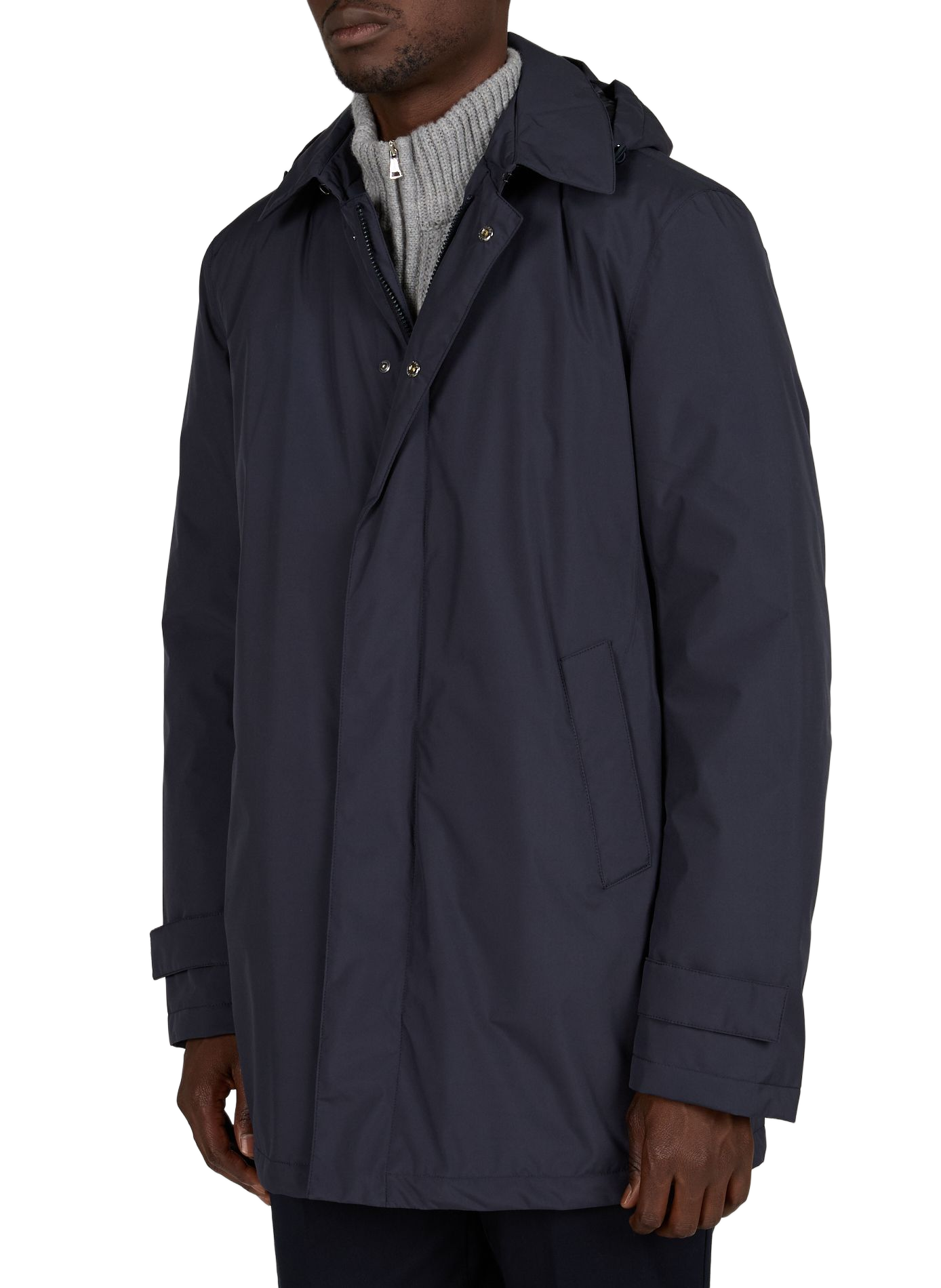 Straight hooded parka HERNO Blue