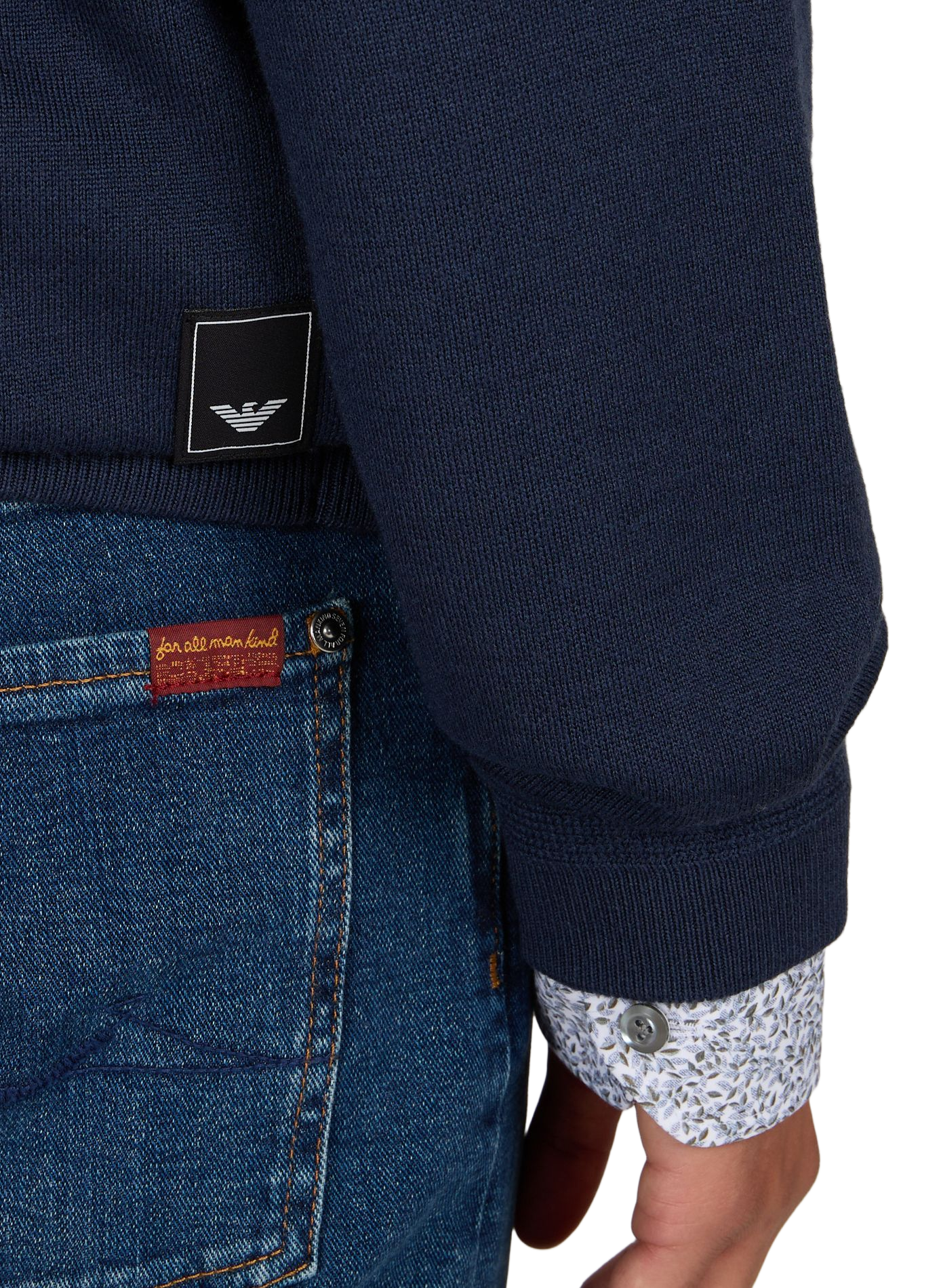 Straight hooded wool blend vest EMPORIO ARMANI Blue