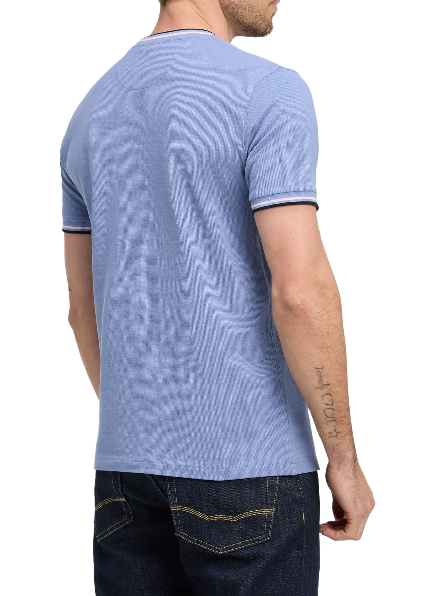 Tee-shirt col rond en coton EDEN PARK Blauw