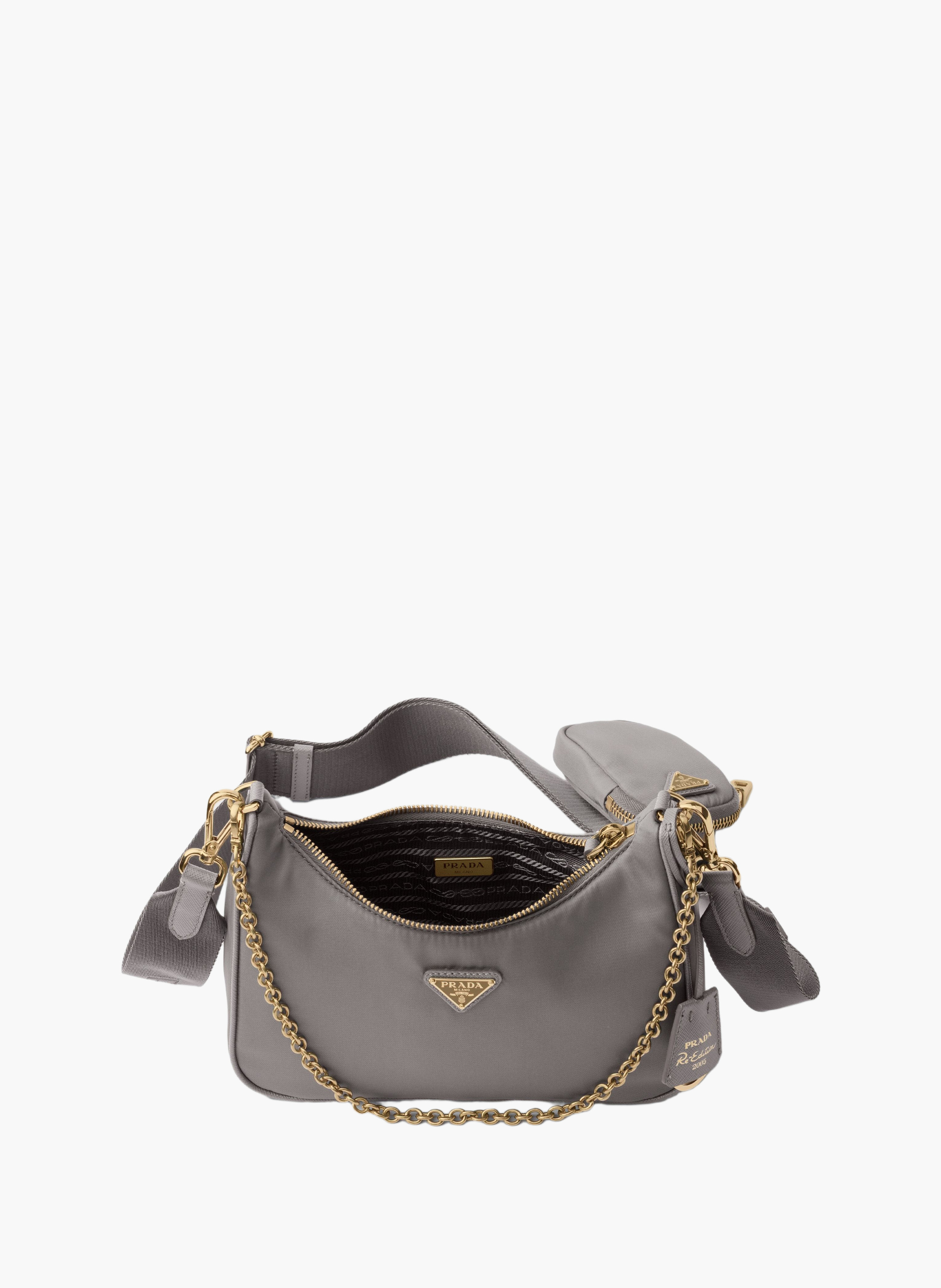 Sac prada re-edition 2005 en re-nylon PRADA Gris