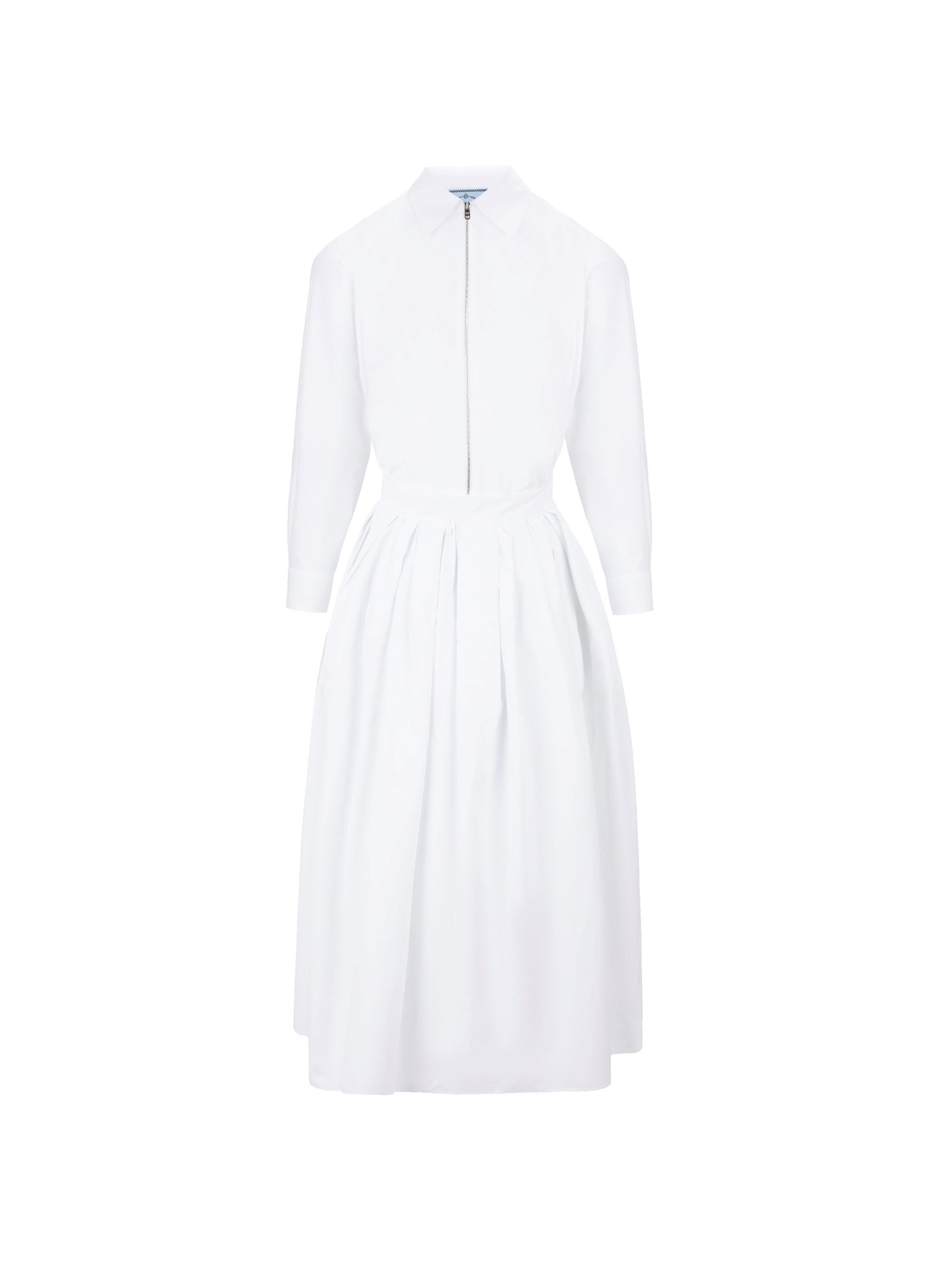 PRADA Stretch cotton poplin dress White