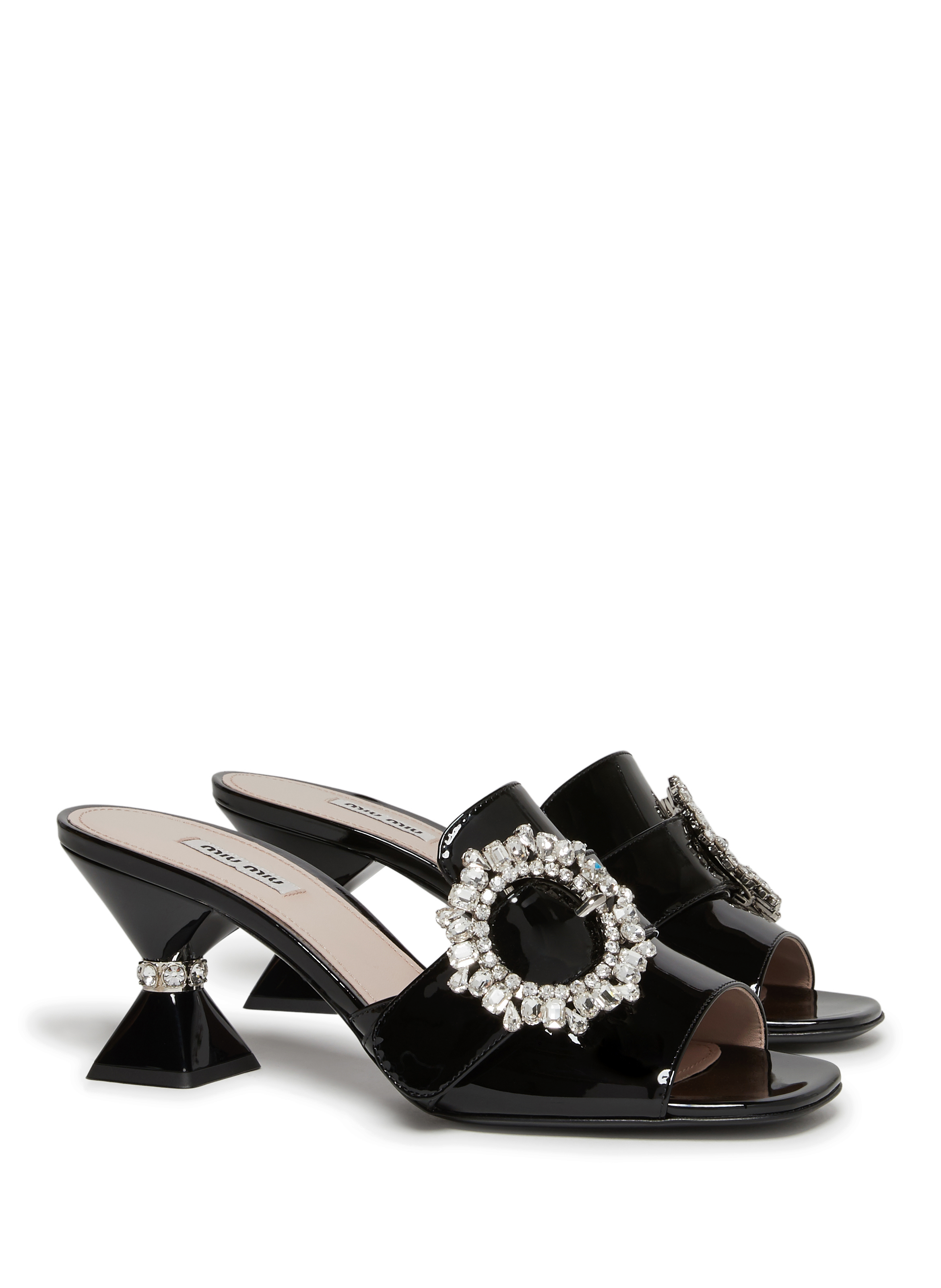 Mules bijoux en cuir