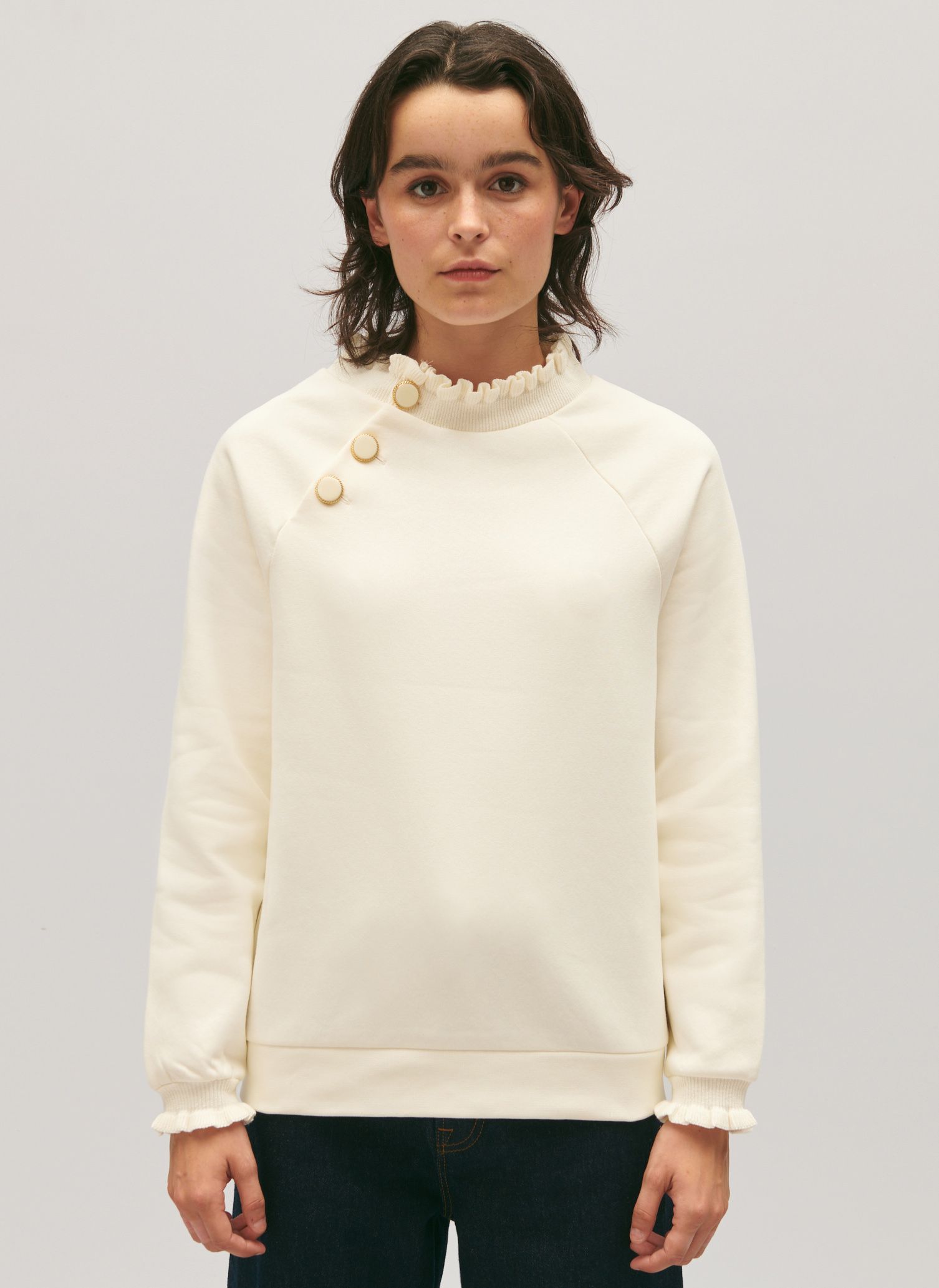 SWEAT COL ROND EN COTON M LANG TAPE CLAUDIE PIERLOT pour FEMME