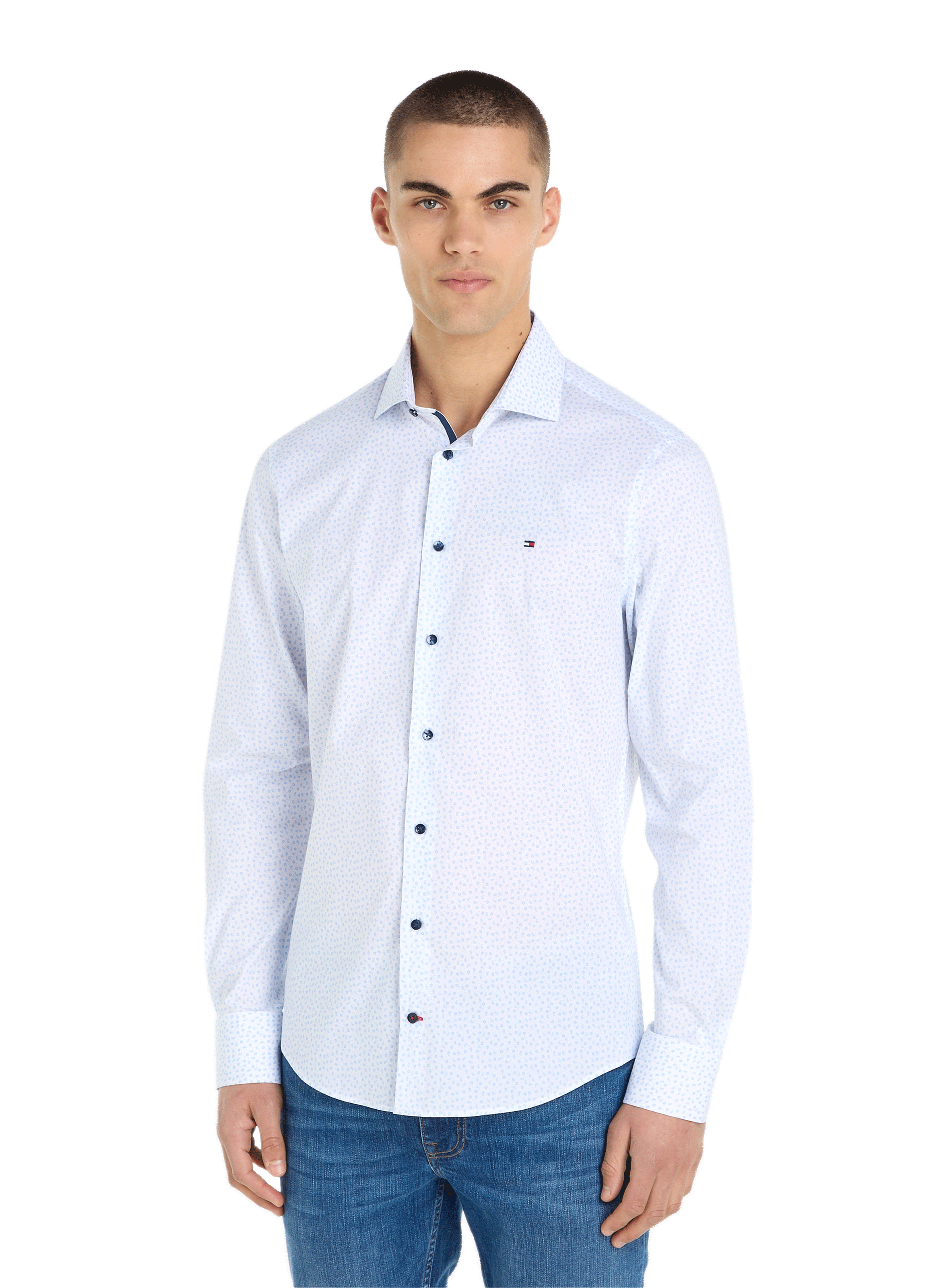 Chemise à logo en coton  TOMMY HILFIGER Blanc