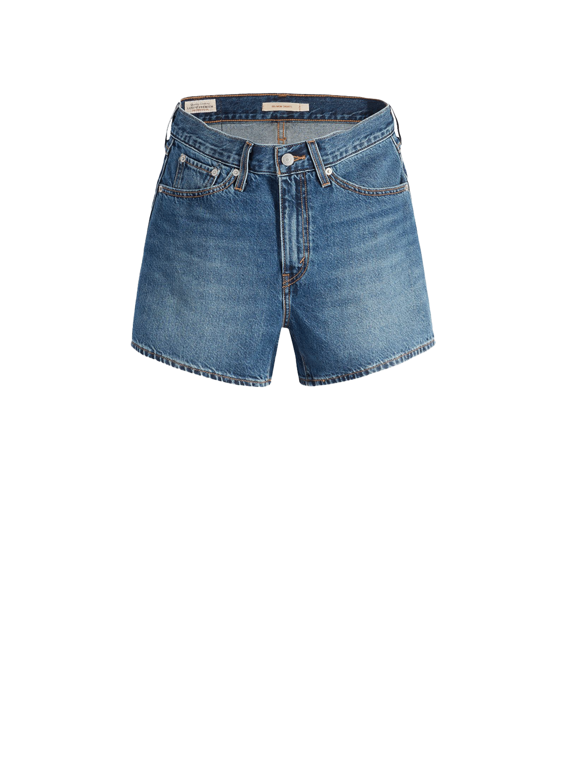 Levi's 501 Mid-thigh High Rise Straight Fit Denim Shorts In Blue