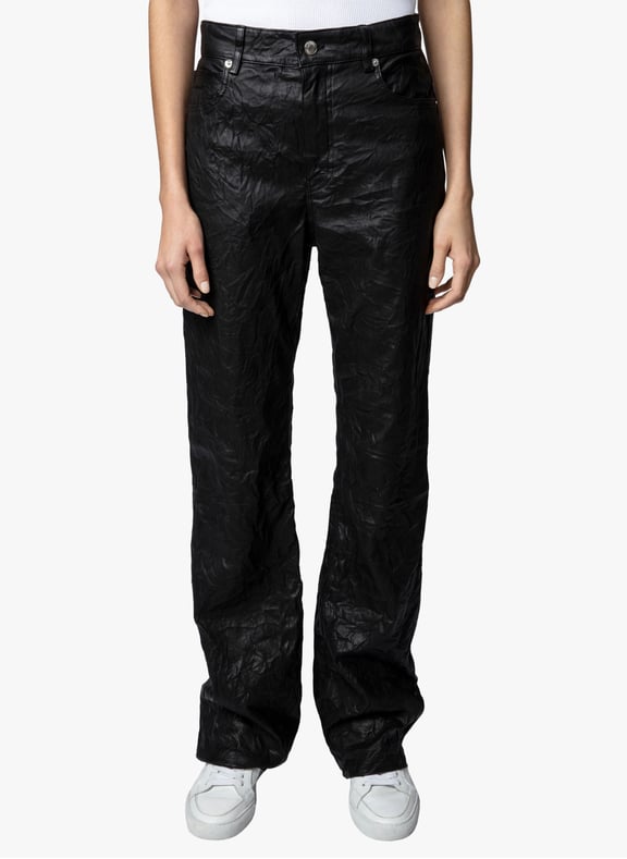 DESIGN Tall - Pantalon évasé en imitation cuir - Noir DESIGN Tall - Pantalon évasé en imitation cuir - Noir