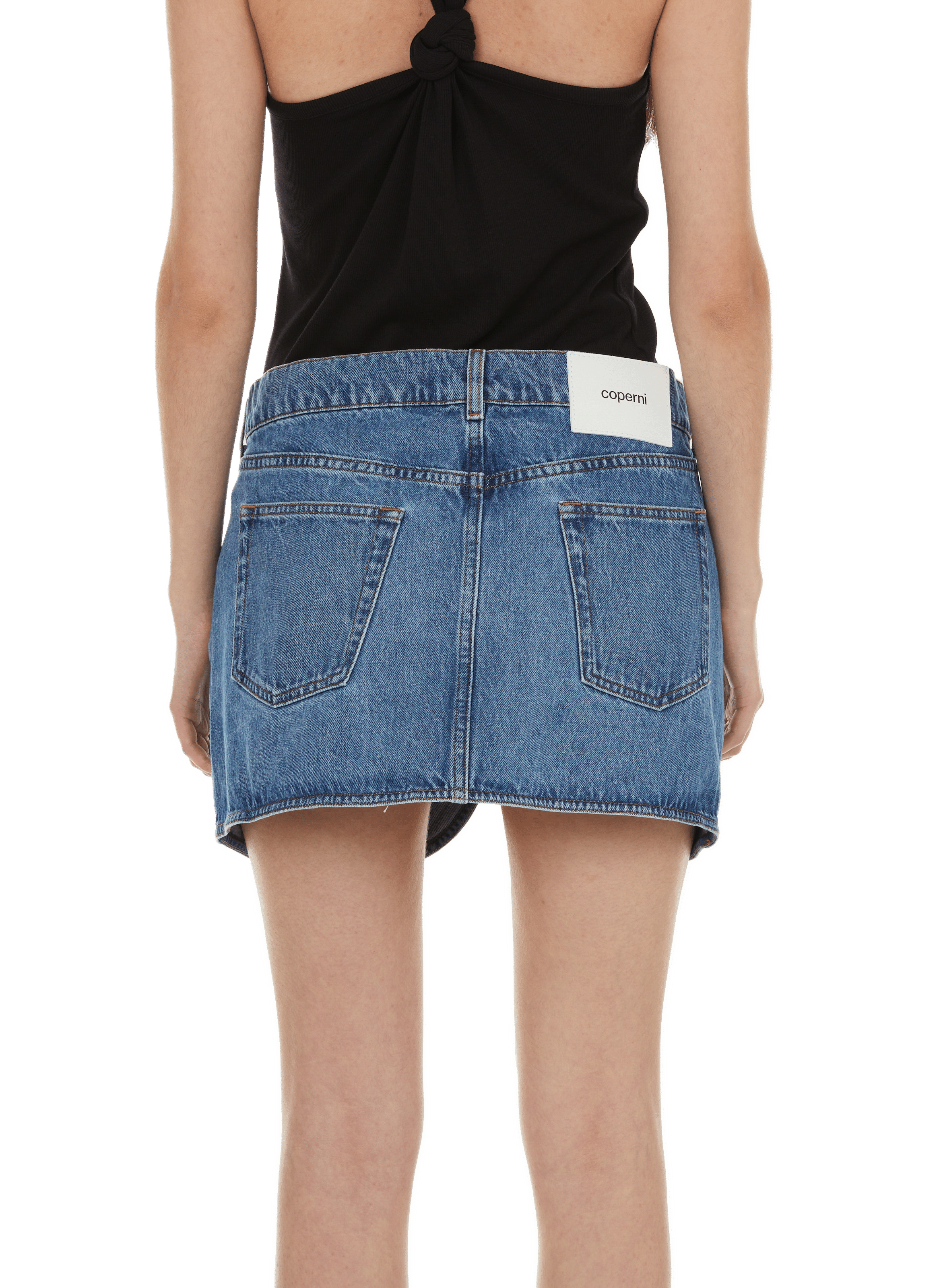 Asymmetrical denim skirt COPERNI Blue