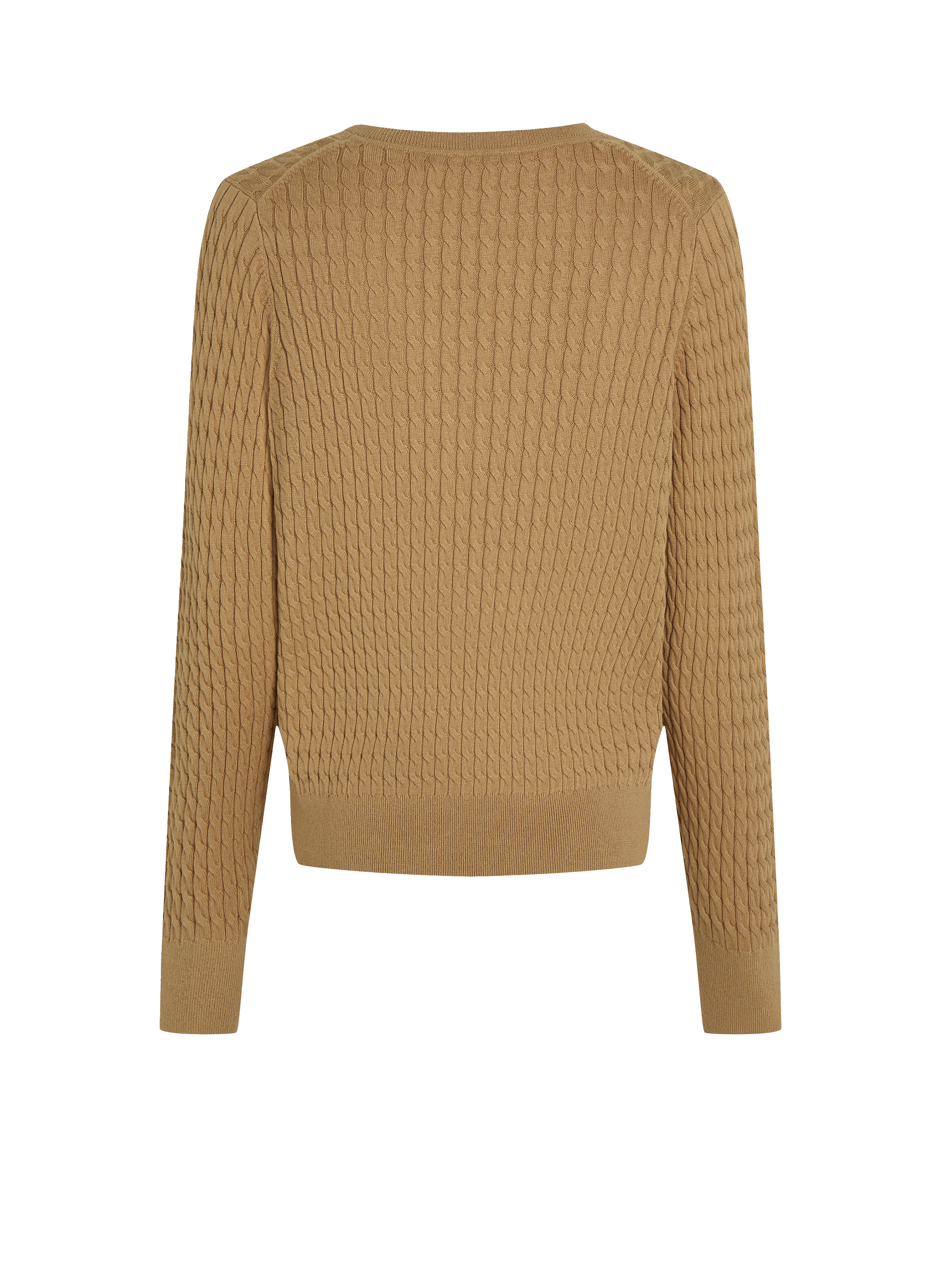 Pull col V en coton TOMMY HILFIGER Marron