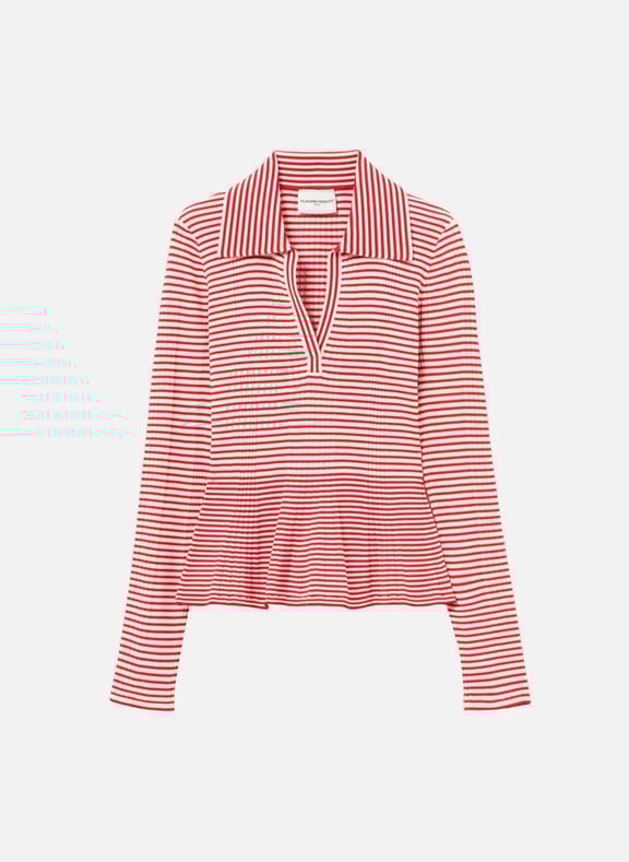 Pull rayé en maille fine Rouge by CLAUDIE PIERLOT CLAUDIE PIERLOT Pull rayé en maille fine Rouge