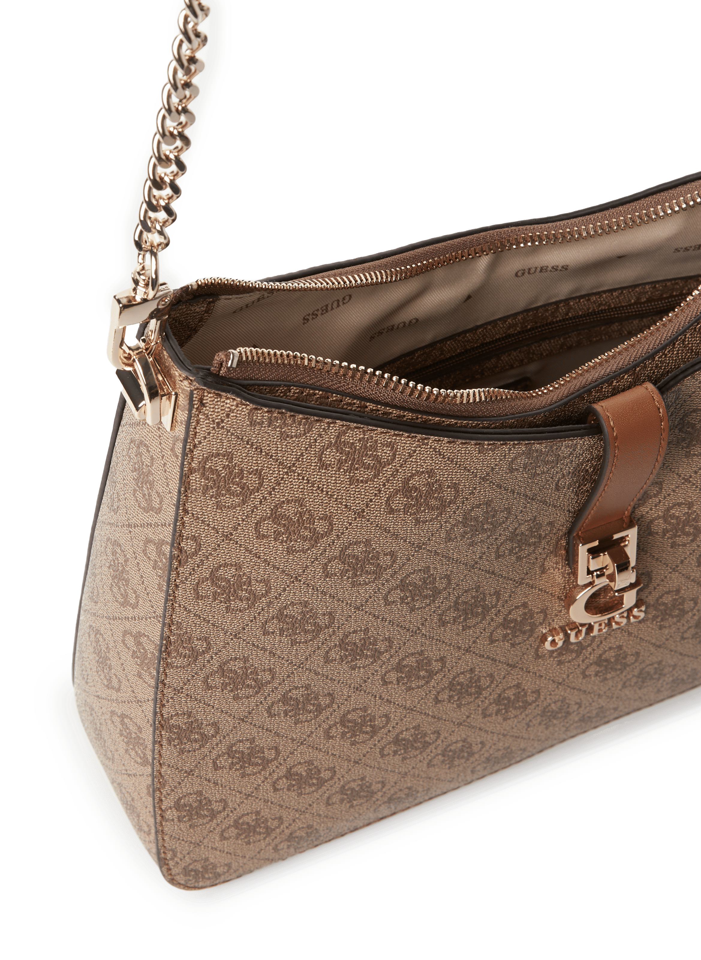 Monogram-print handbag GUESS Brown