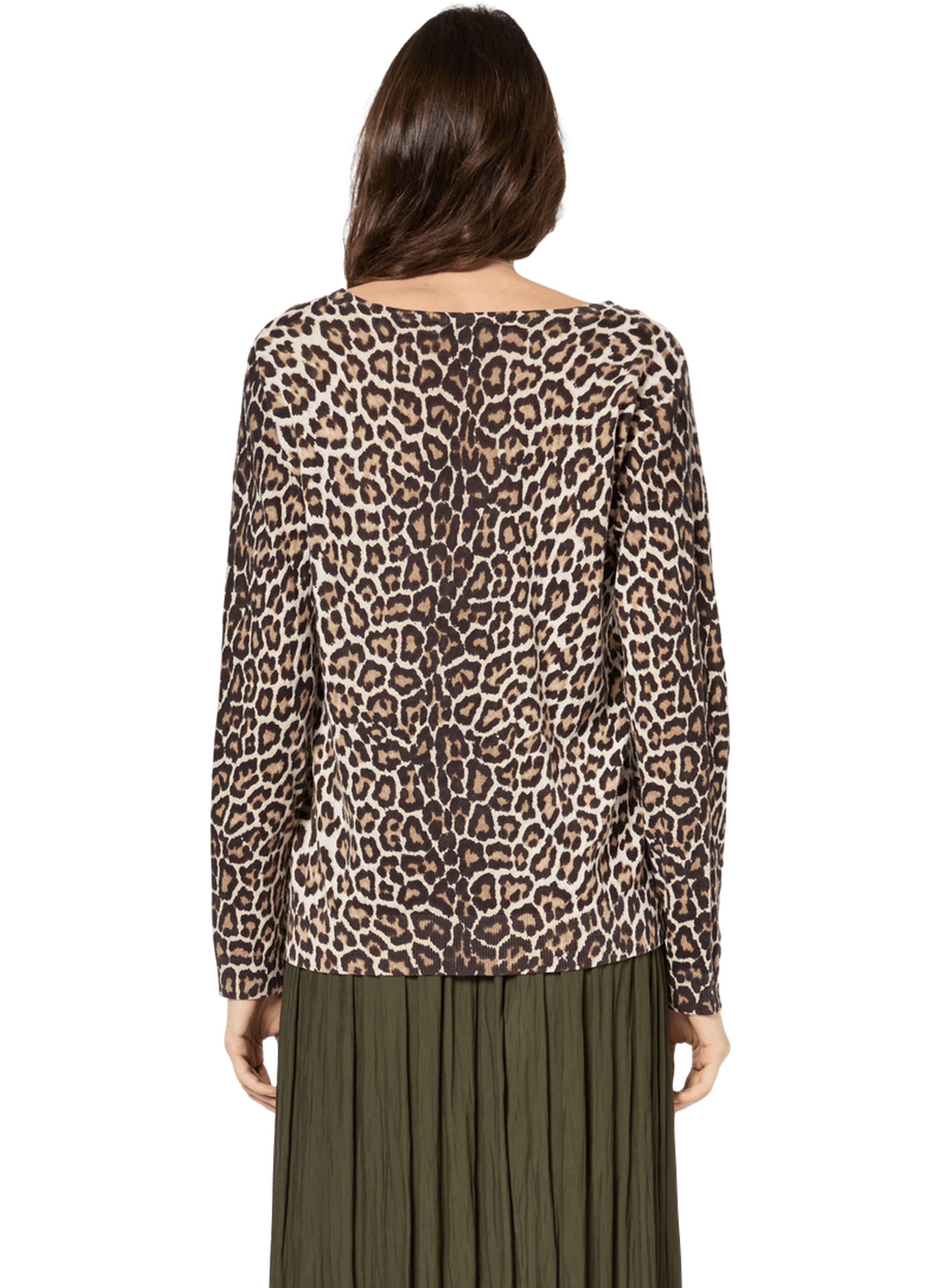 Pull léopard en lin et coton - jazia GERARD DAREL Marron