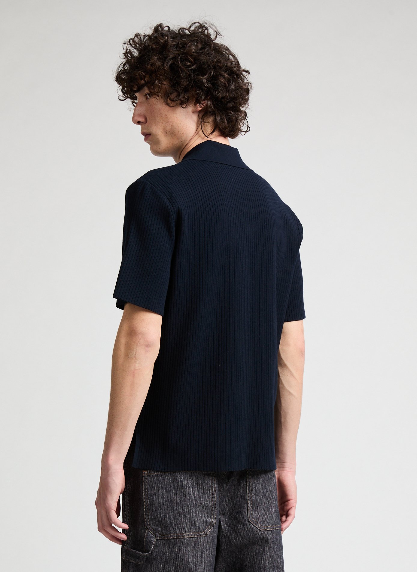 Ribbed polo shirt COURRÈGES Blue