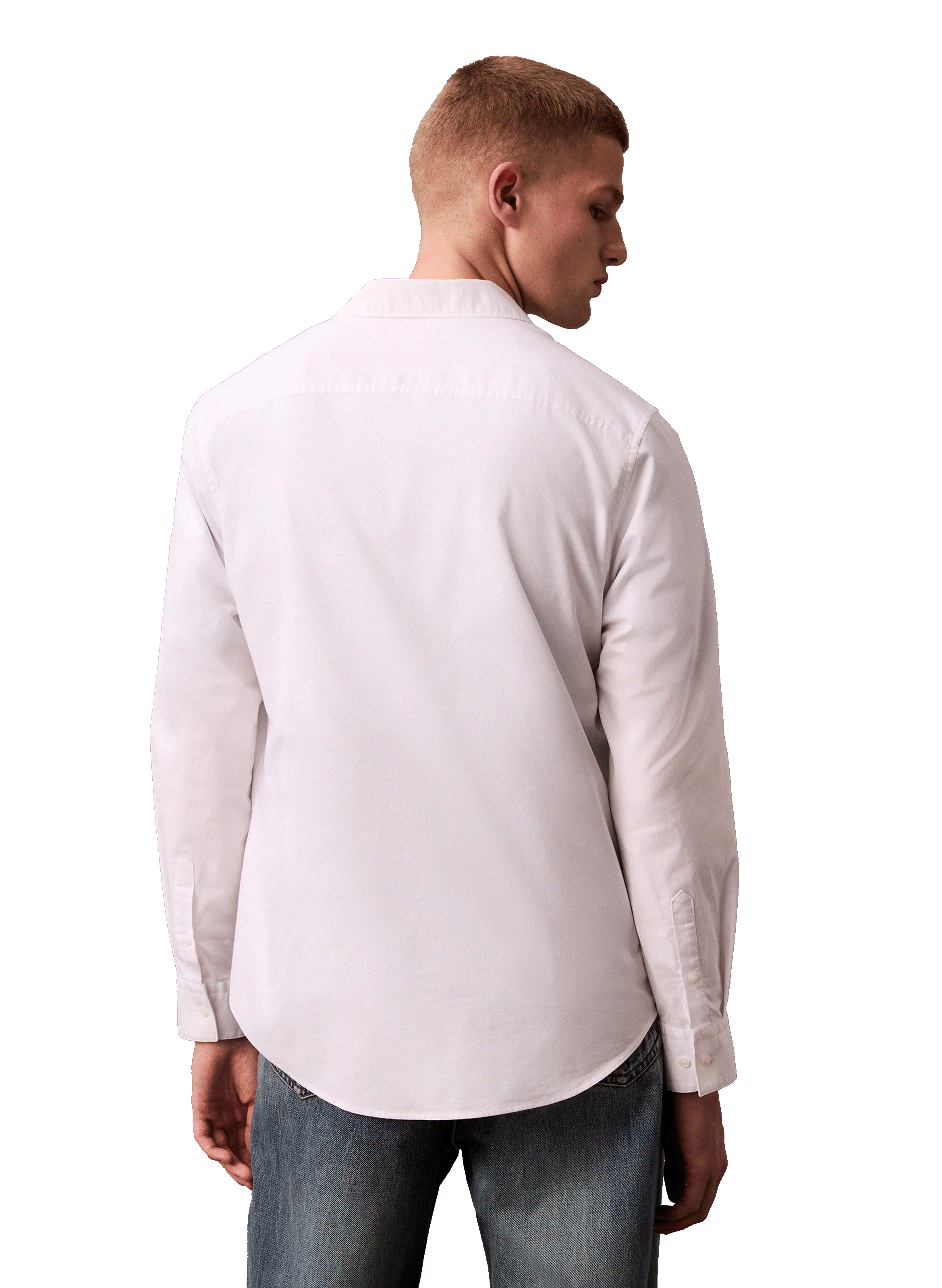 Chemise droite en coton mélangé CALVIN KLEIN Blanc