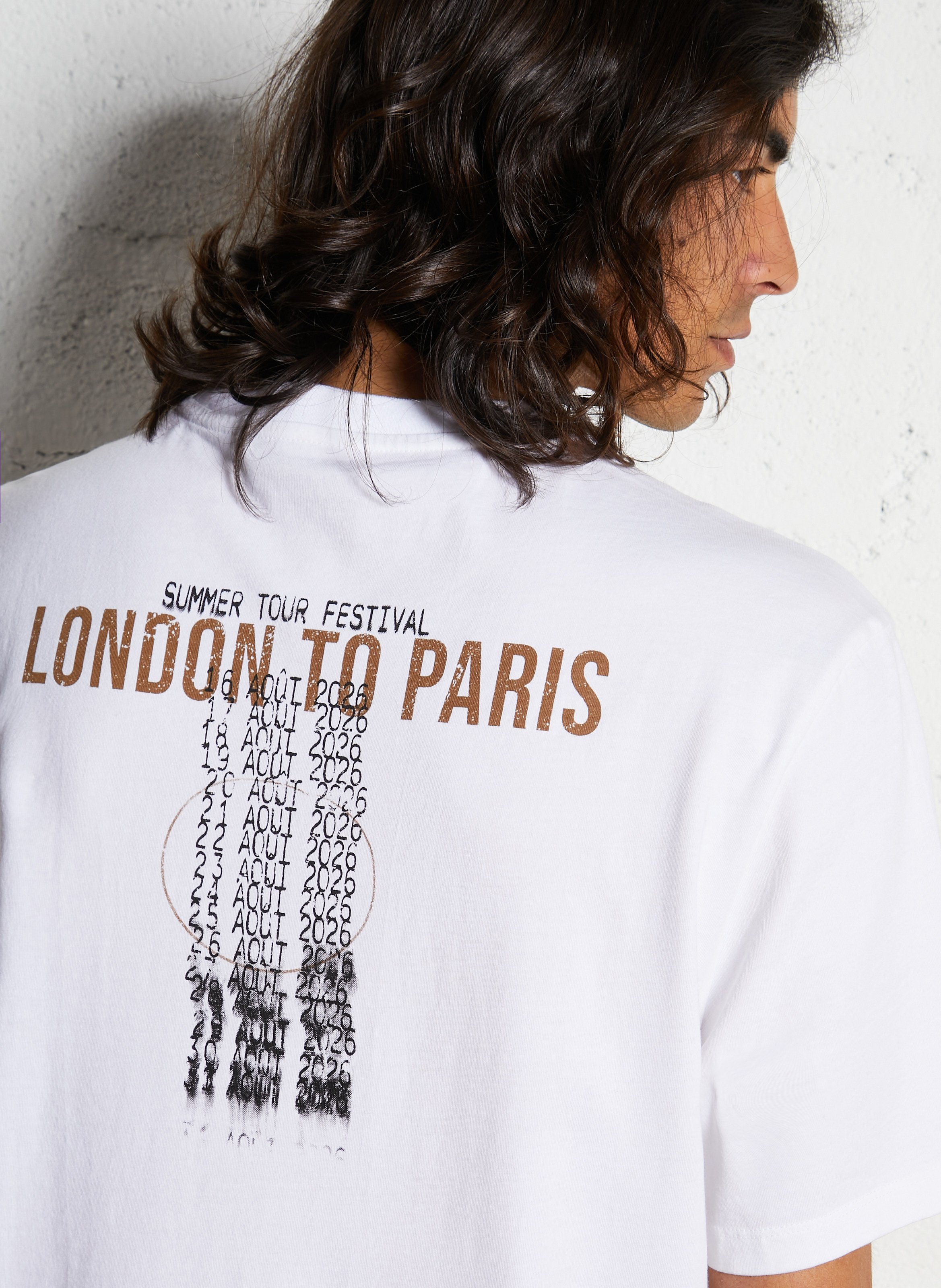 Tee-shirt droit maxi visuel dos IKKS Blanc