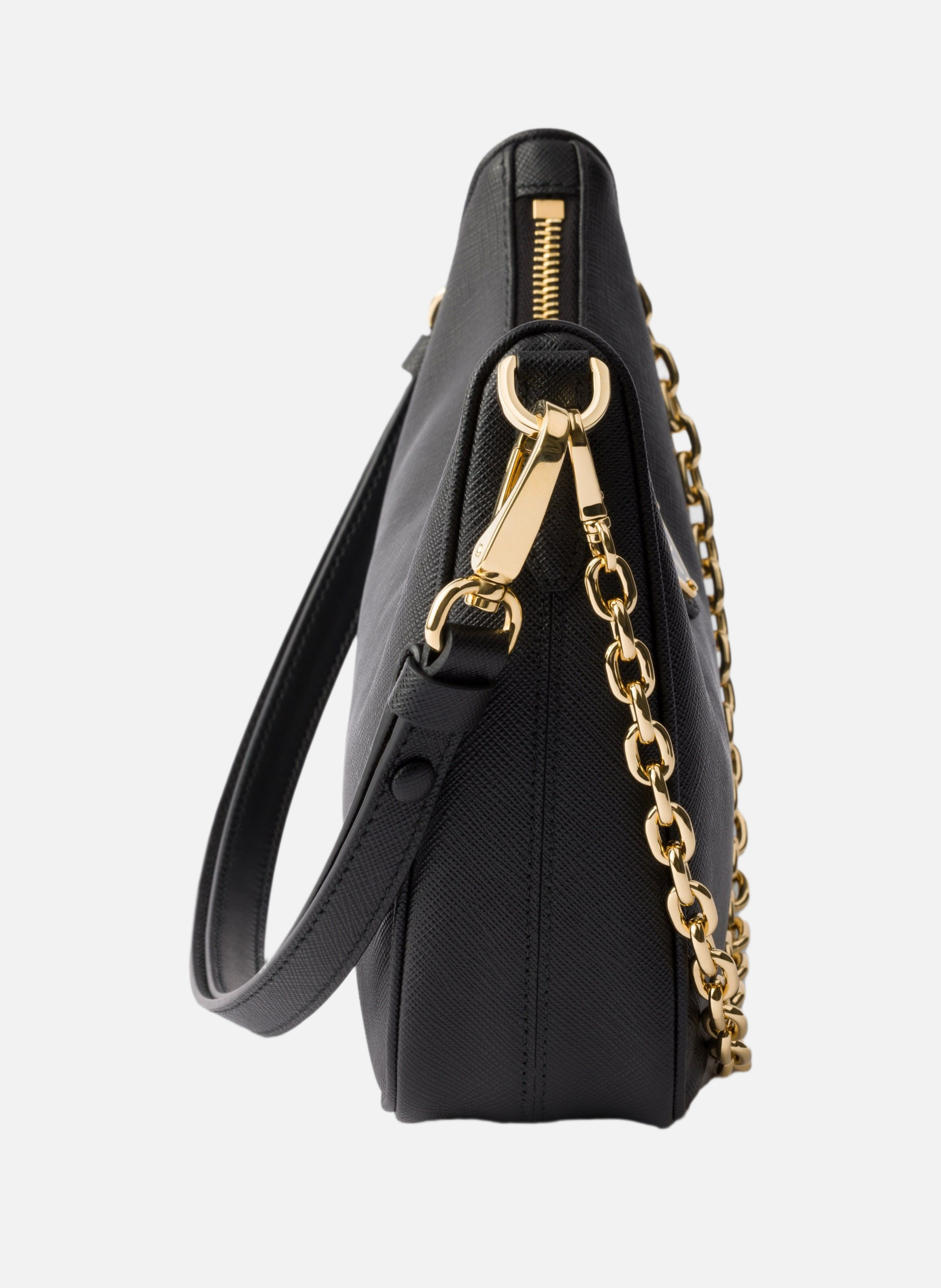 Mini sac prada re-edition en cuir saffiano PRADA Noir