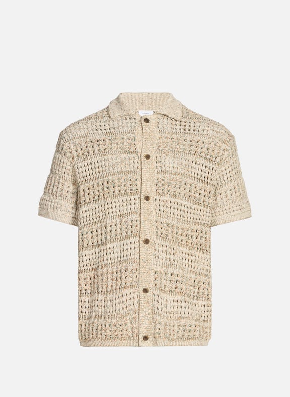 Chemise manches courtes en maille Gris by LES DEUX LES DEUX Chemise manches courtes en maille Gris