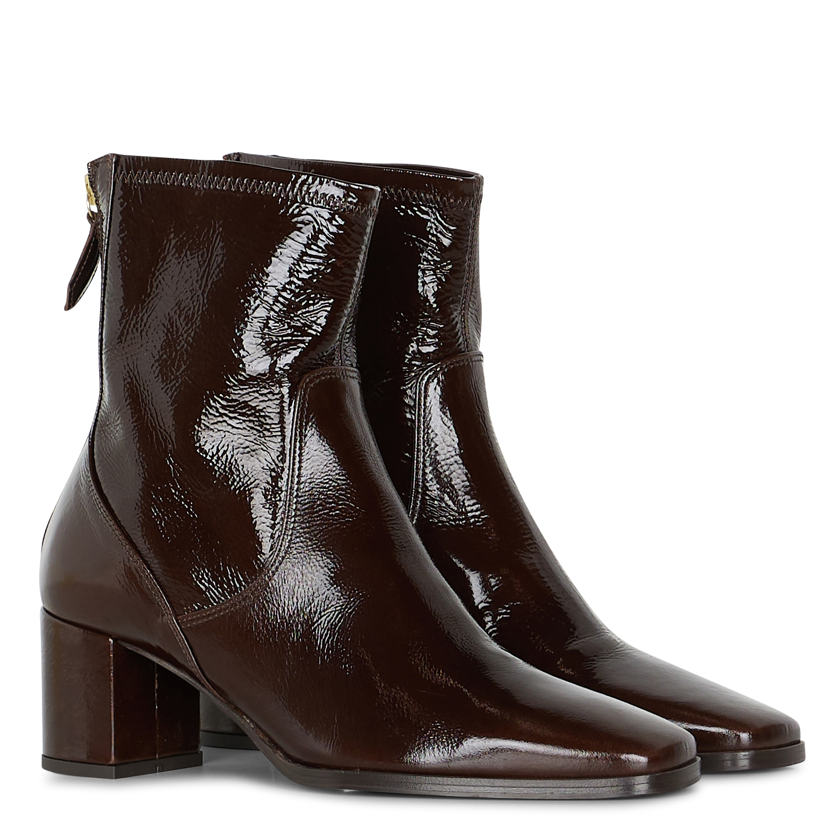 Bottines à talons  en cuir n°664 RIVECOUR Marron