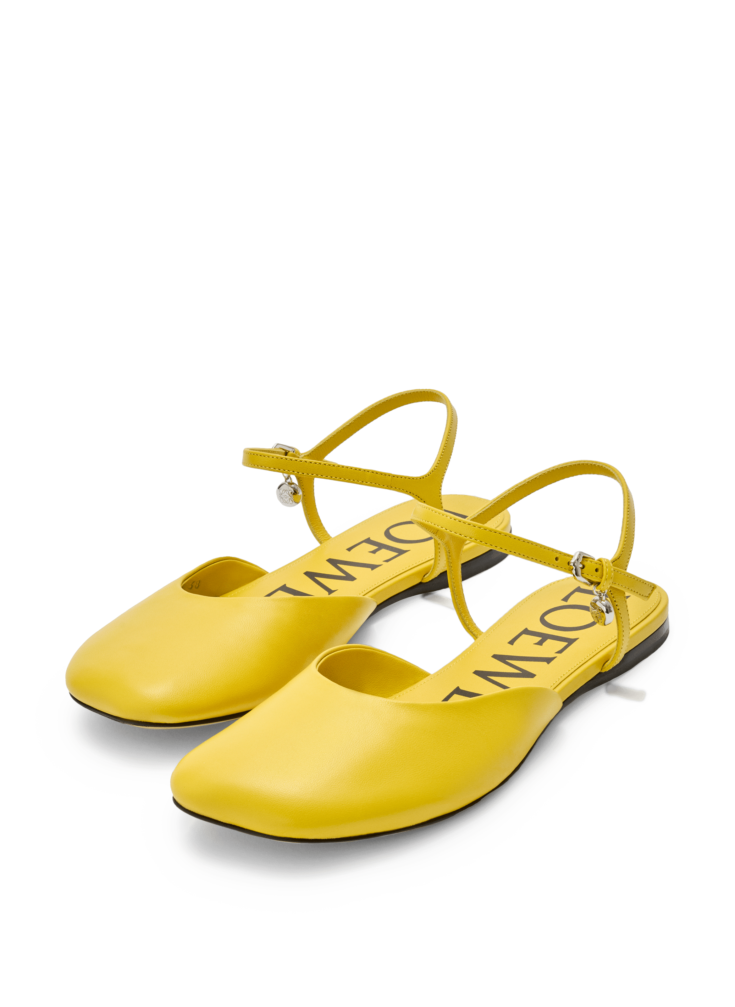 Ankle strap lamb leather ballet flats LOEWE Yellow