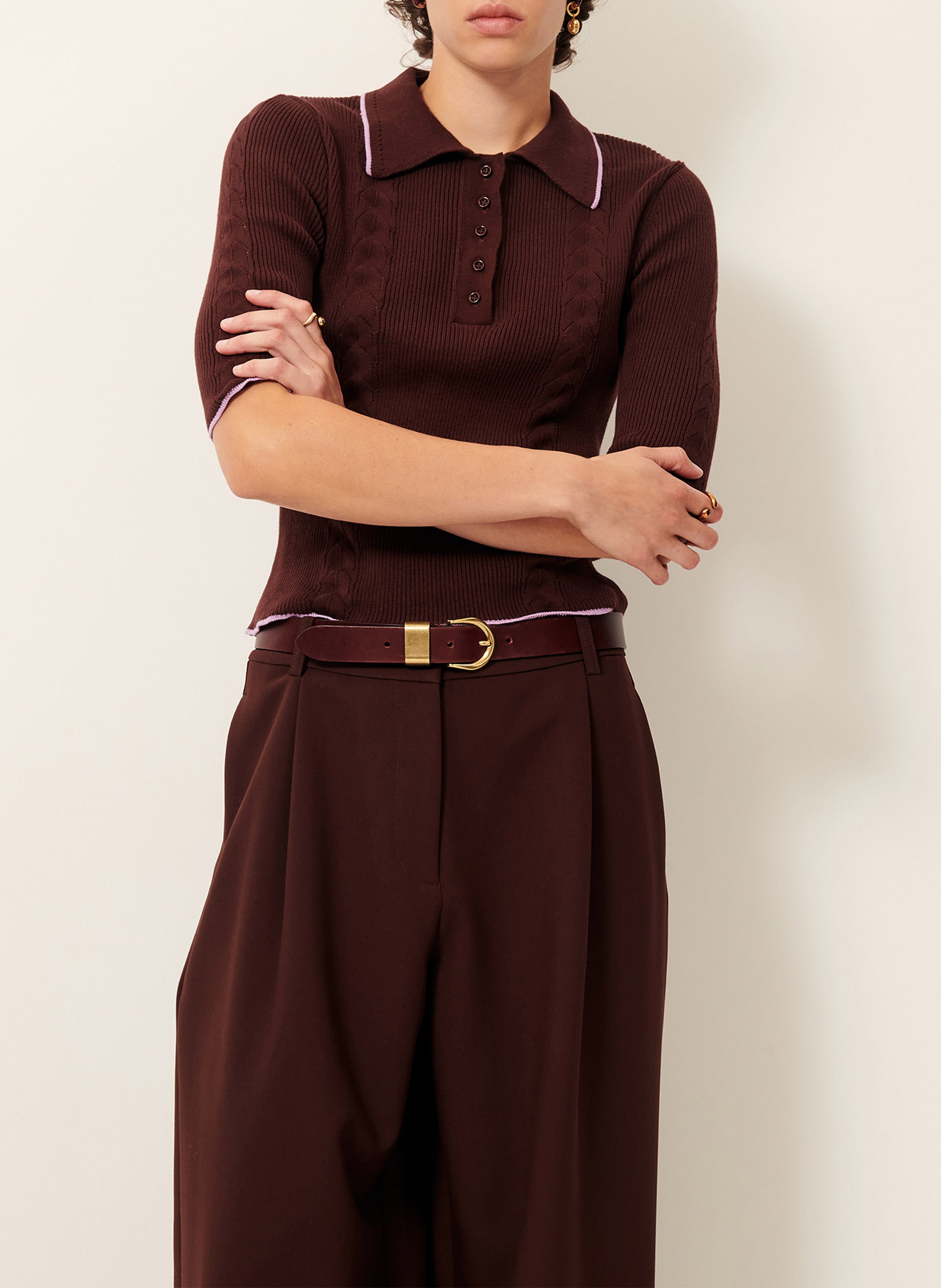 Top ciol polo en coton jodi SESSUN Marron