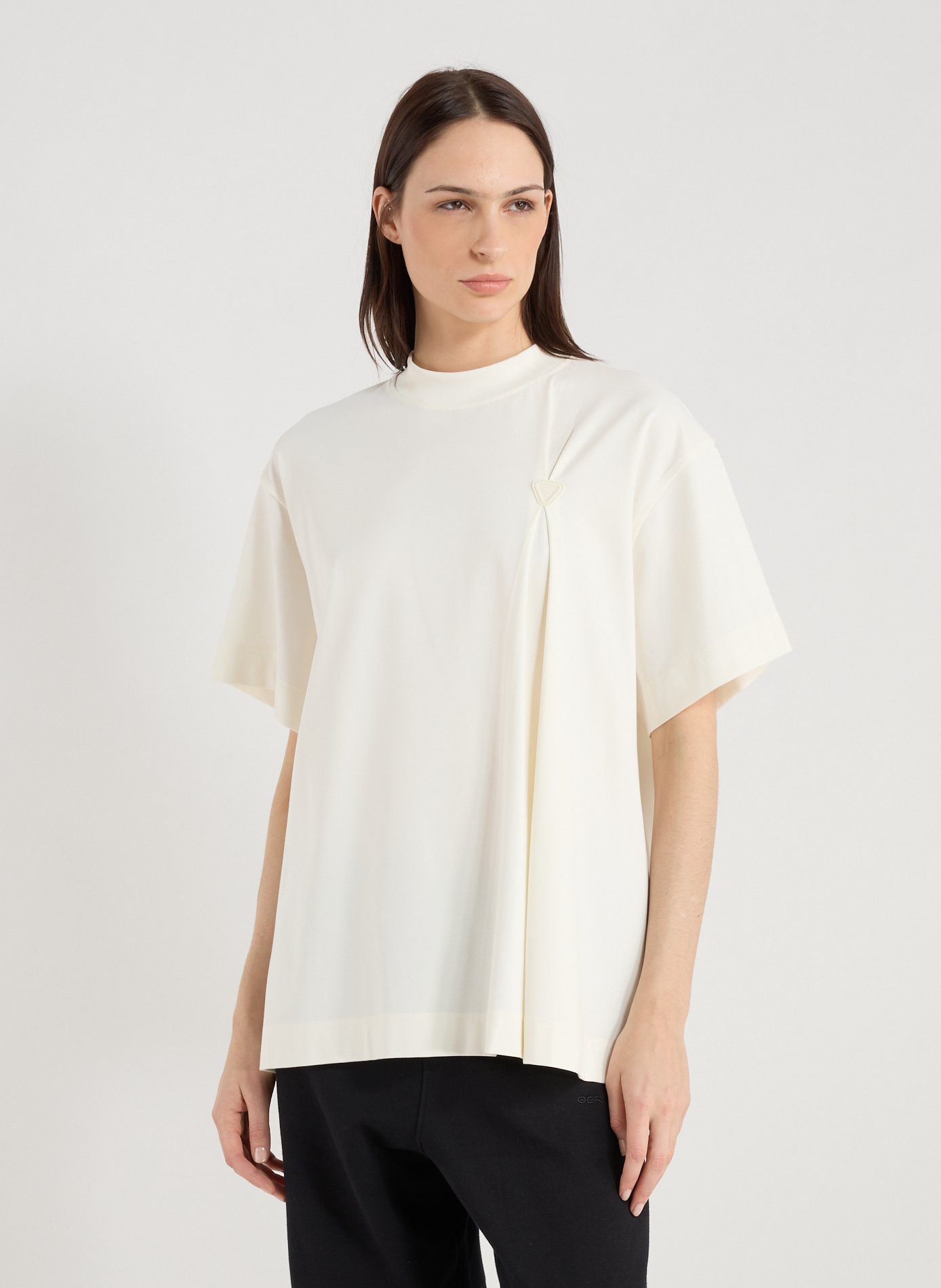 GERTRUDE ET GASTON T-shirt ample en viscose mélangée Beige