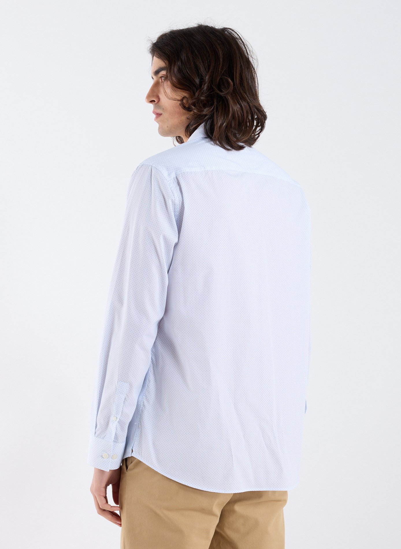 Chemise col classique manches contrastantes en coton AU PRINTEMPS PARIS Blue