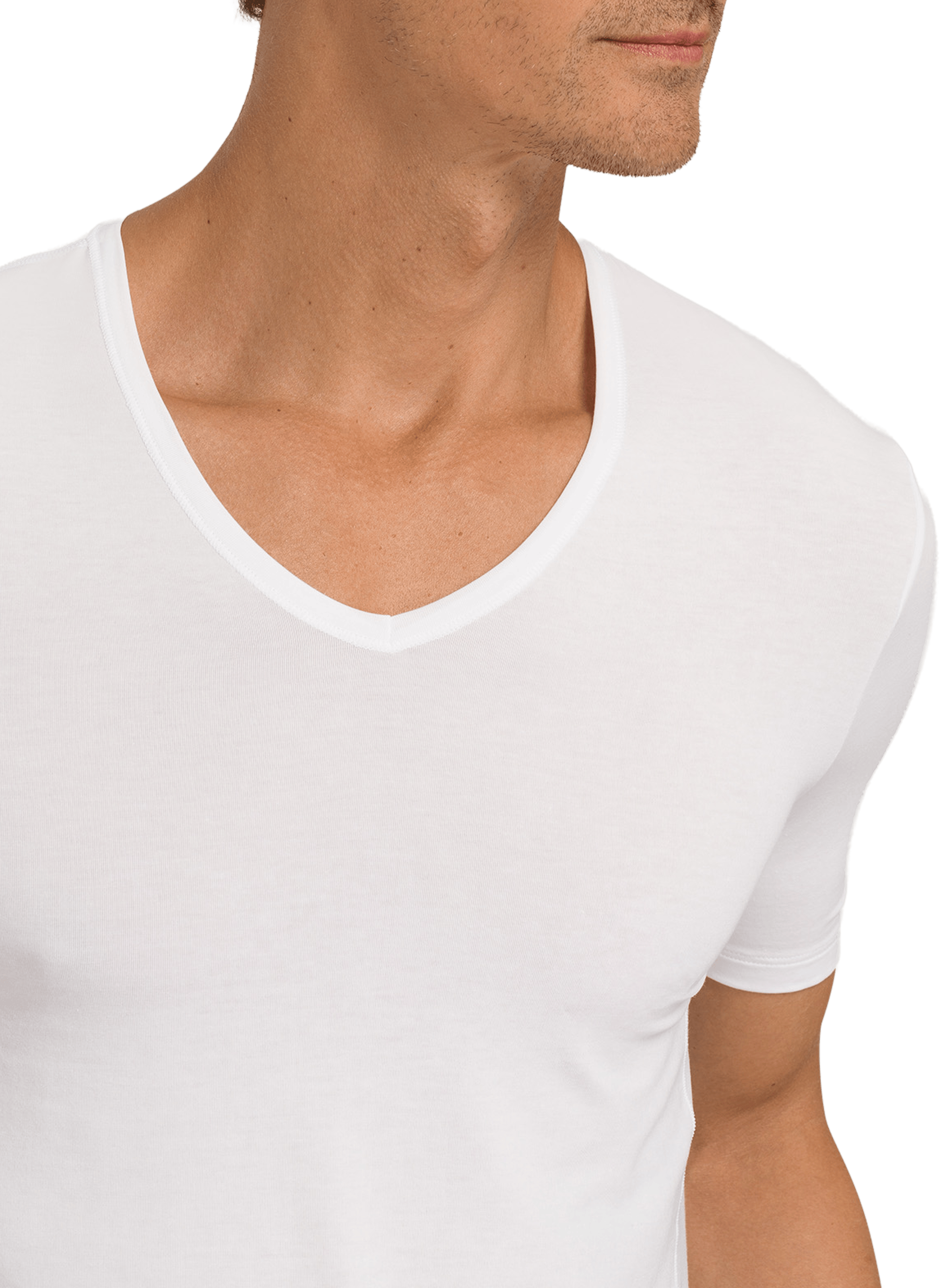 Cotton-blend V-neck T-shirt HANRO White