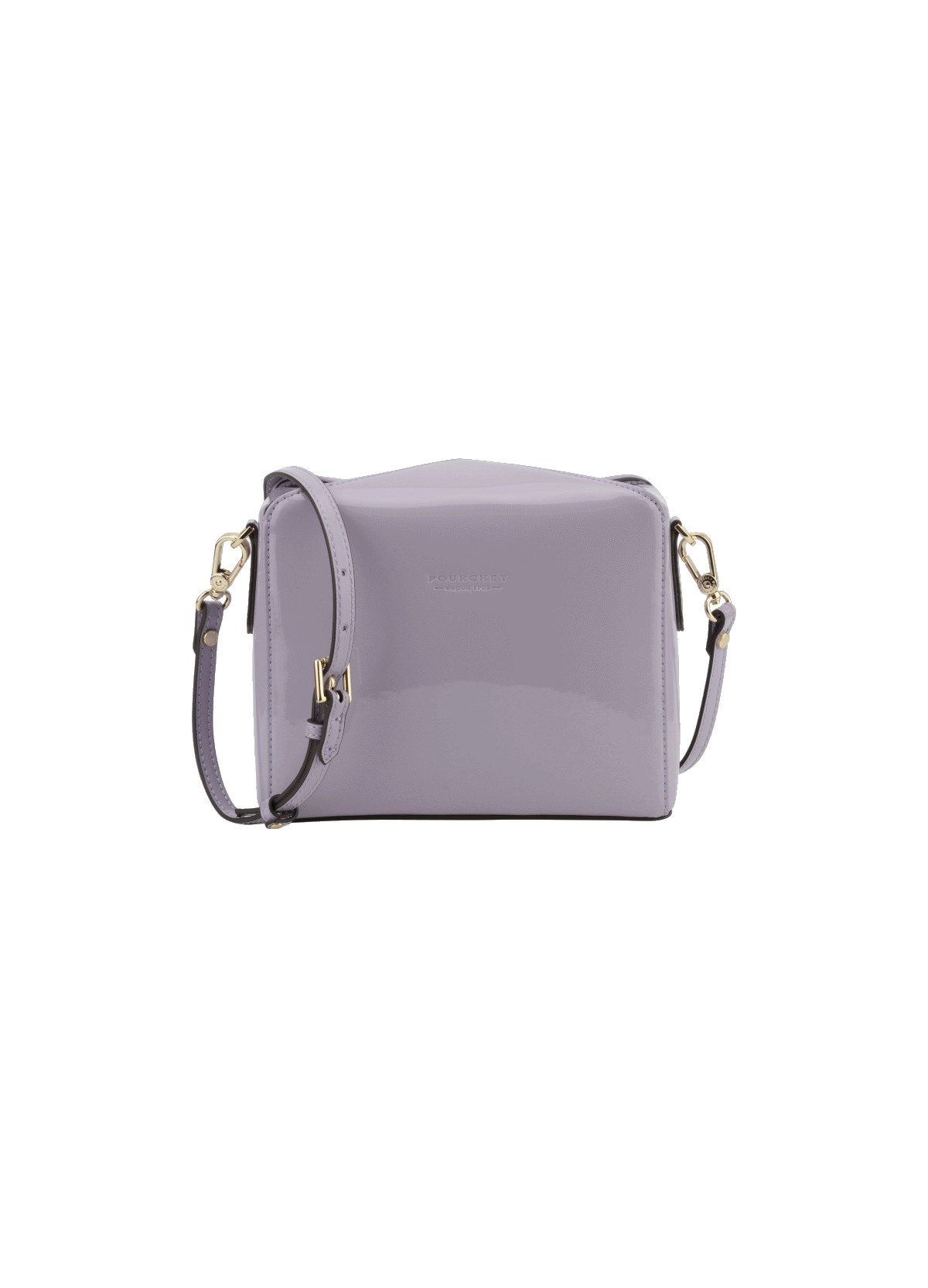 Cassetta vernis | sac porté épaule en cuir de vachette POURCHET Violet